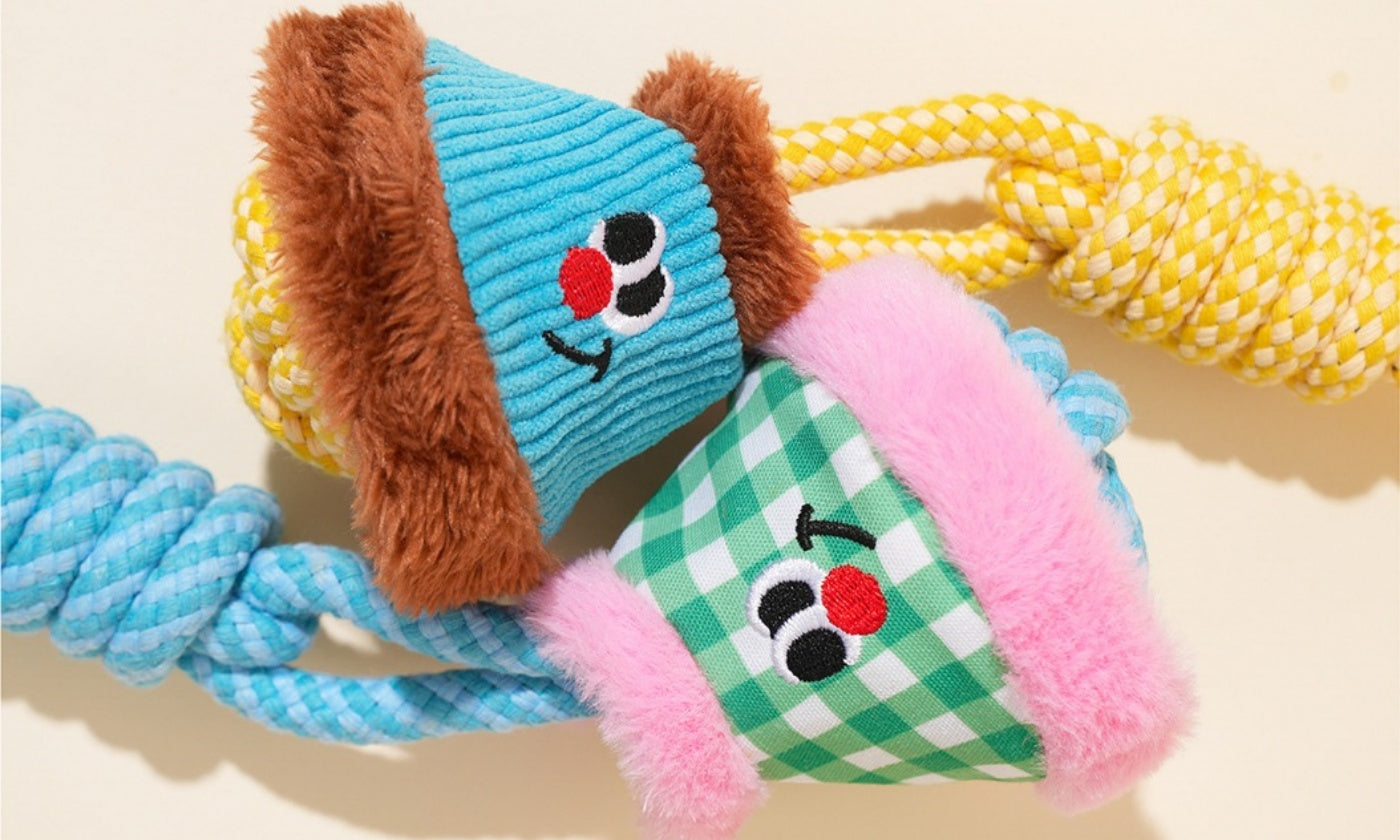 Interactive Rope Tug Toy: A Dopamine-Color Play Ritual (Chew · Tug · Fetch)