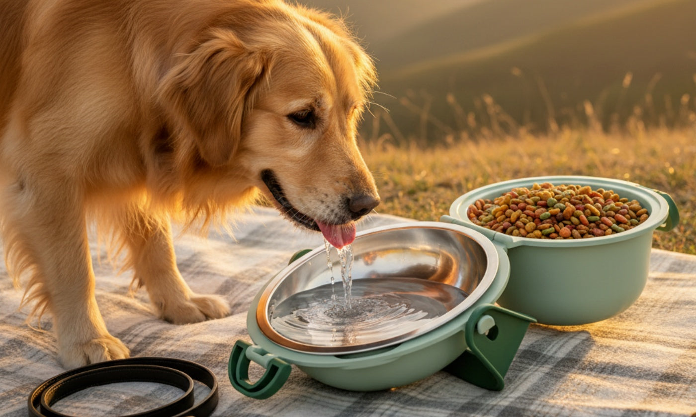 Portable Dual-Bowl Pet Feeder: Clean Meals, Anywhere (With a Gentle 15° Tilt)