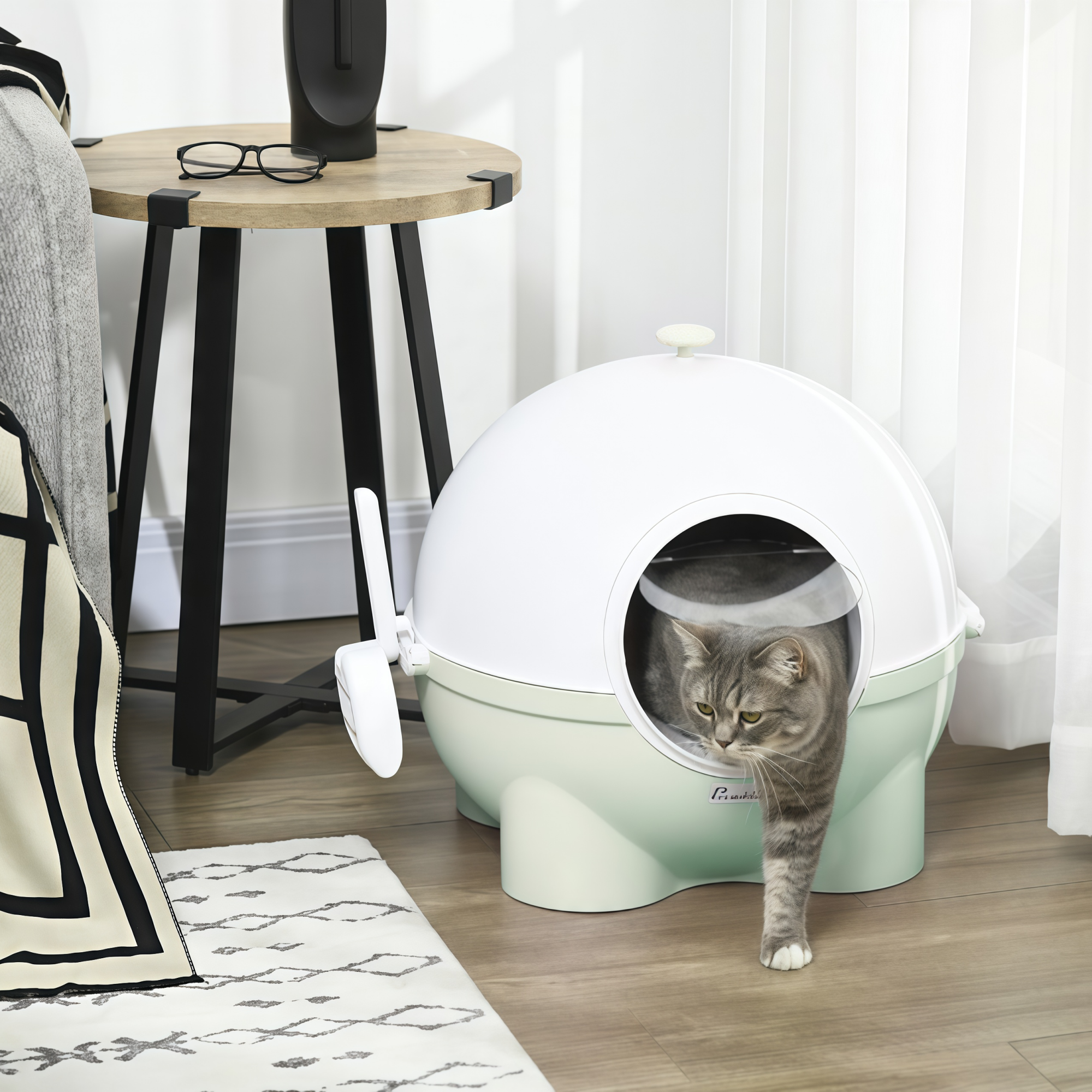 PawHut Hooded Litter Box: Private, Low-Odor, and Cleaner Floors (20.9