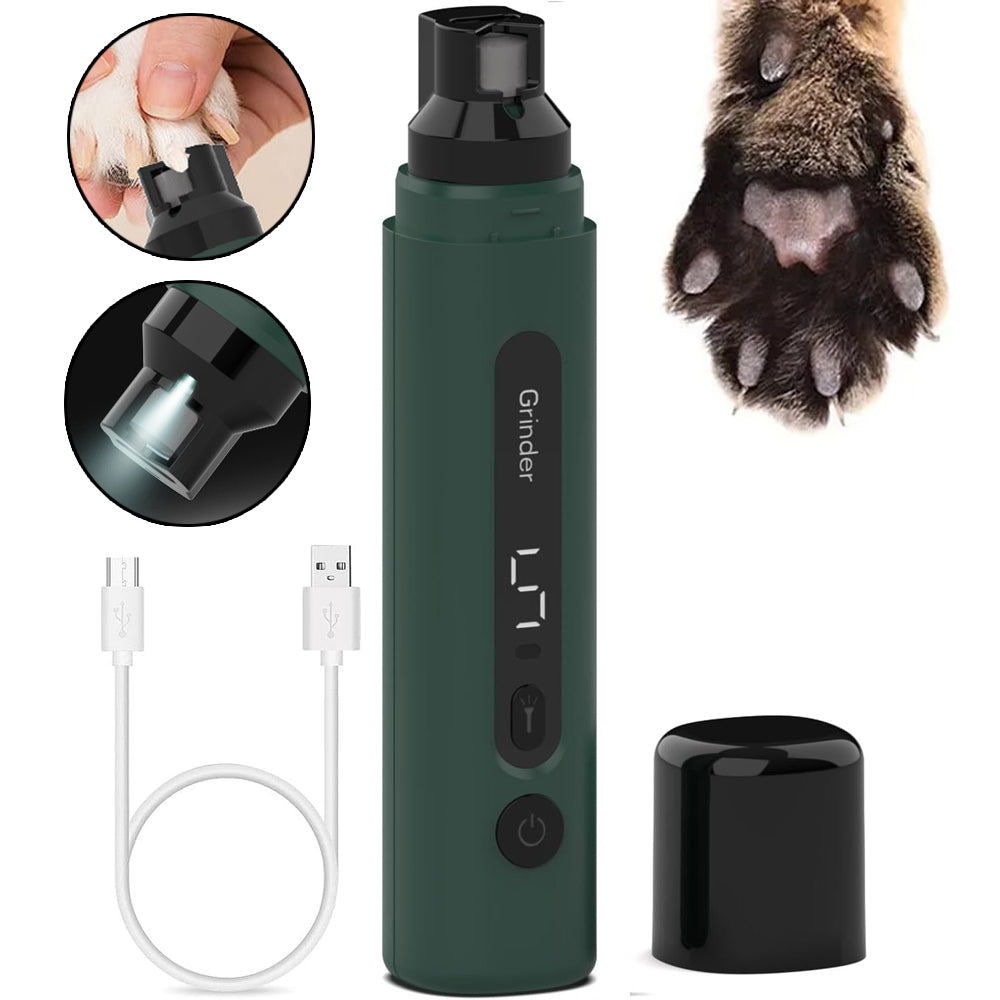 5-Speed Quiet Pet Nail Grinder with LED & Dust Guard