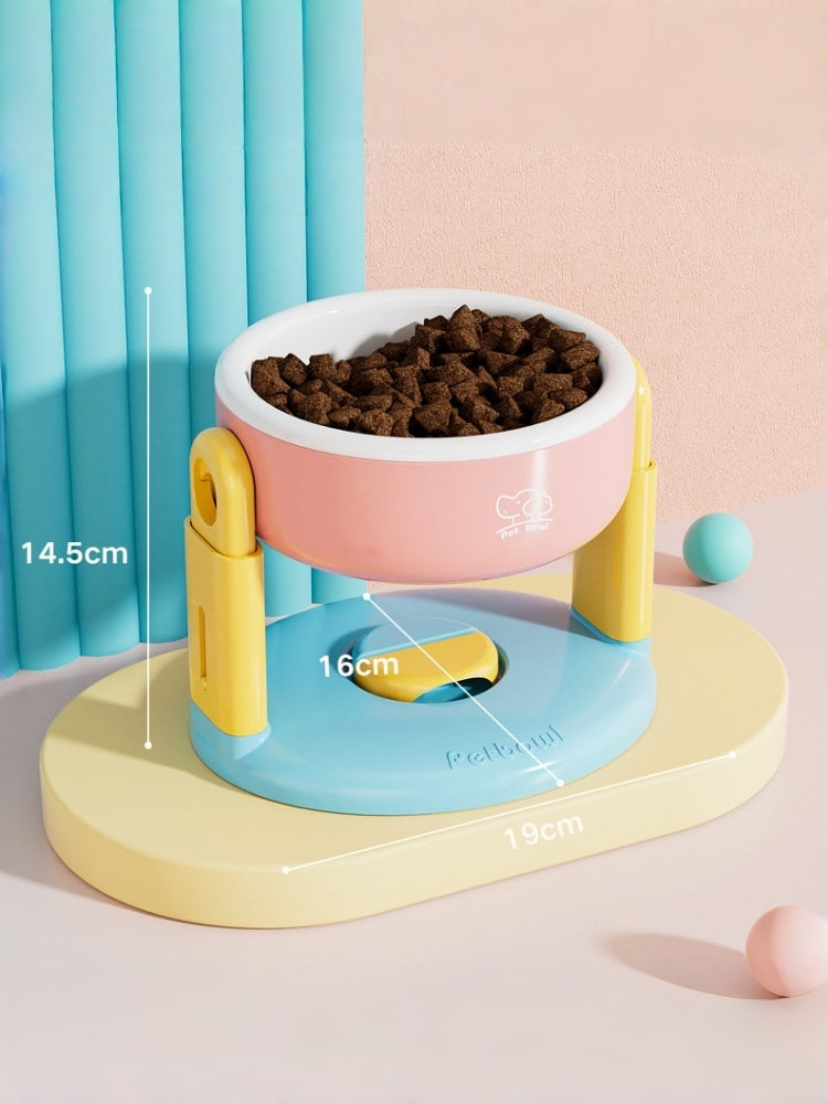 Suction-Base Adjustable Pet Bowl for Cats & Dogs