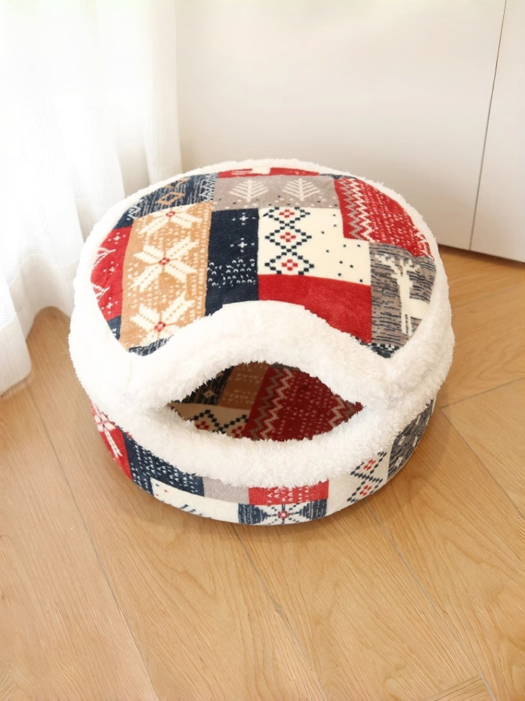 Dorayaki Enclosed Cat Bed