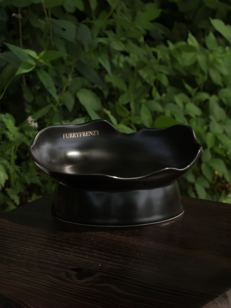 FARUI Handcrafted Raised Ceramic Pet Bowl
