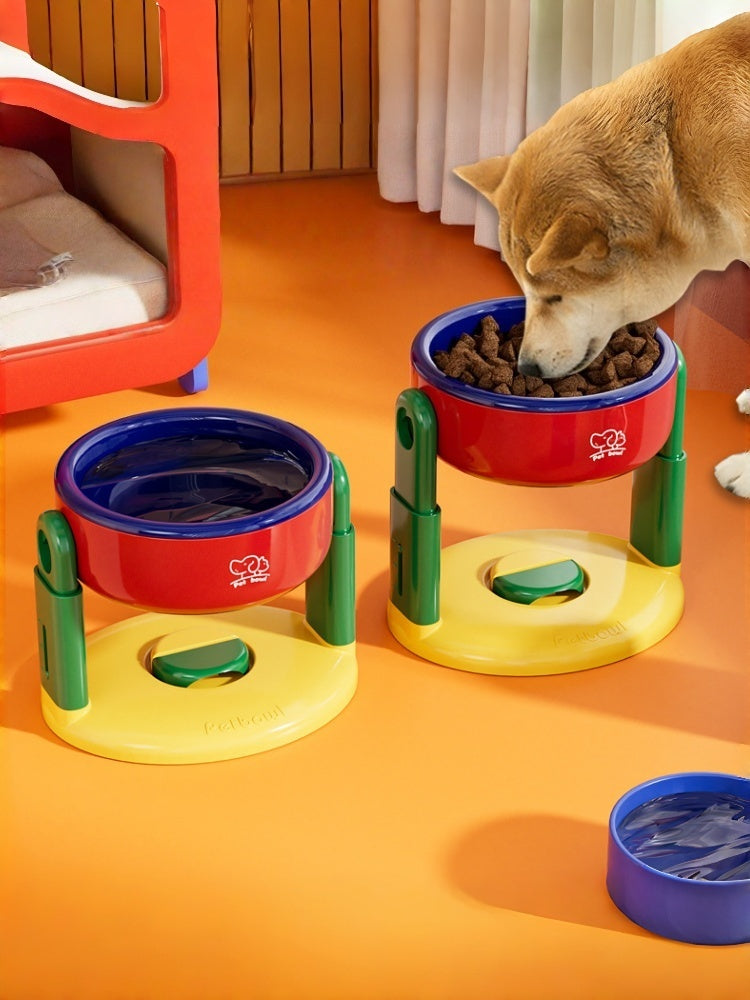 Suction-Base Adjustable Pet Bowl for Cats & Dogs