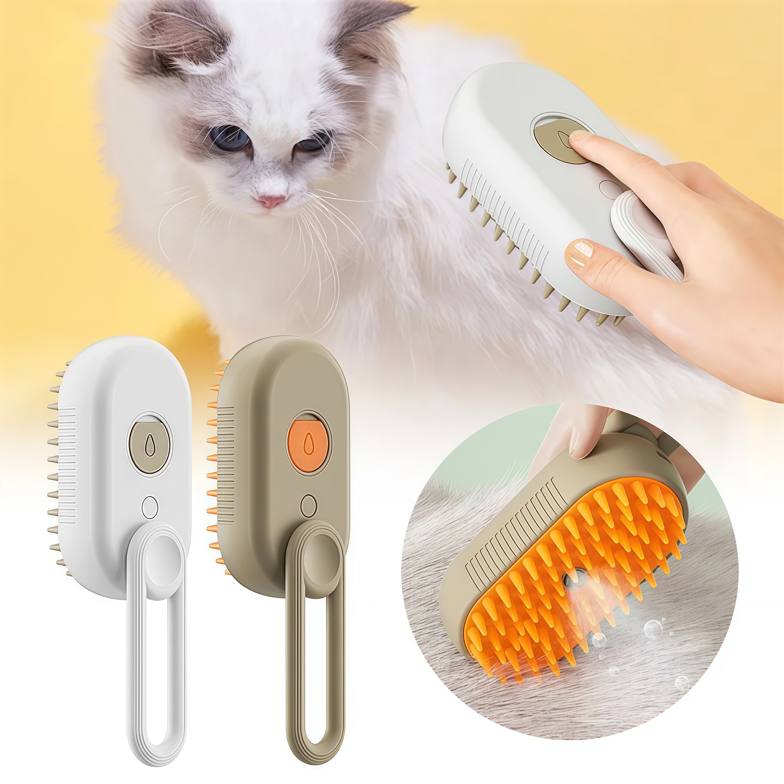 3-in-1 USB Rechargeable Mist Pet Grooming Brush