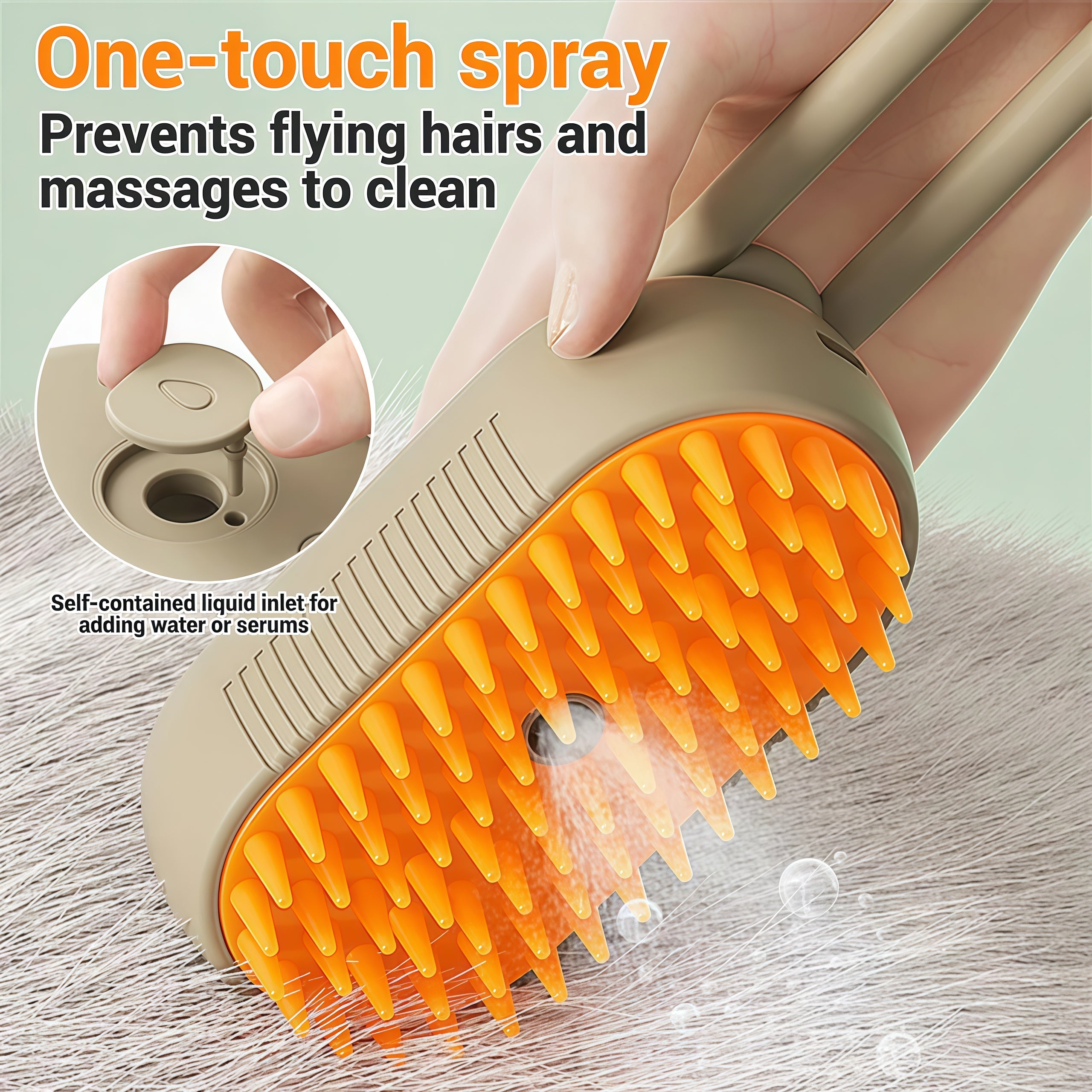 3-in-1 USB Rechargeable Mist Pet Grooming Brush