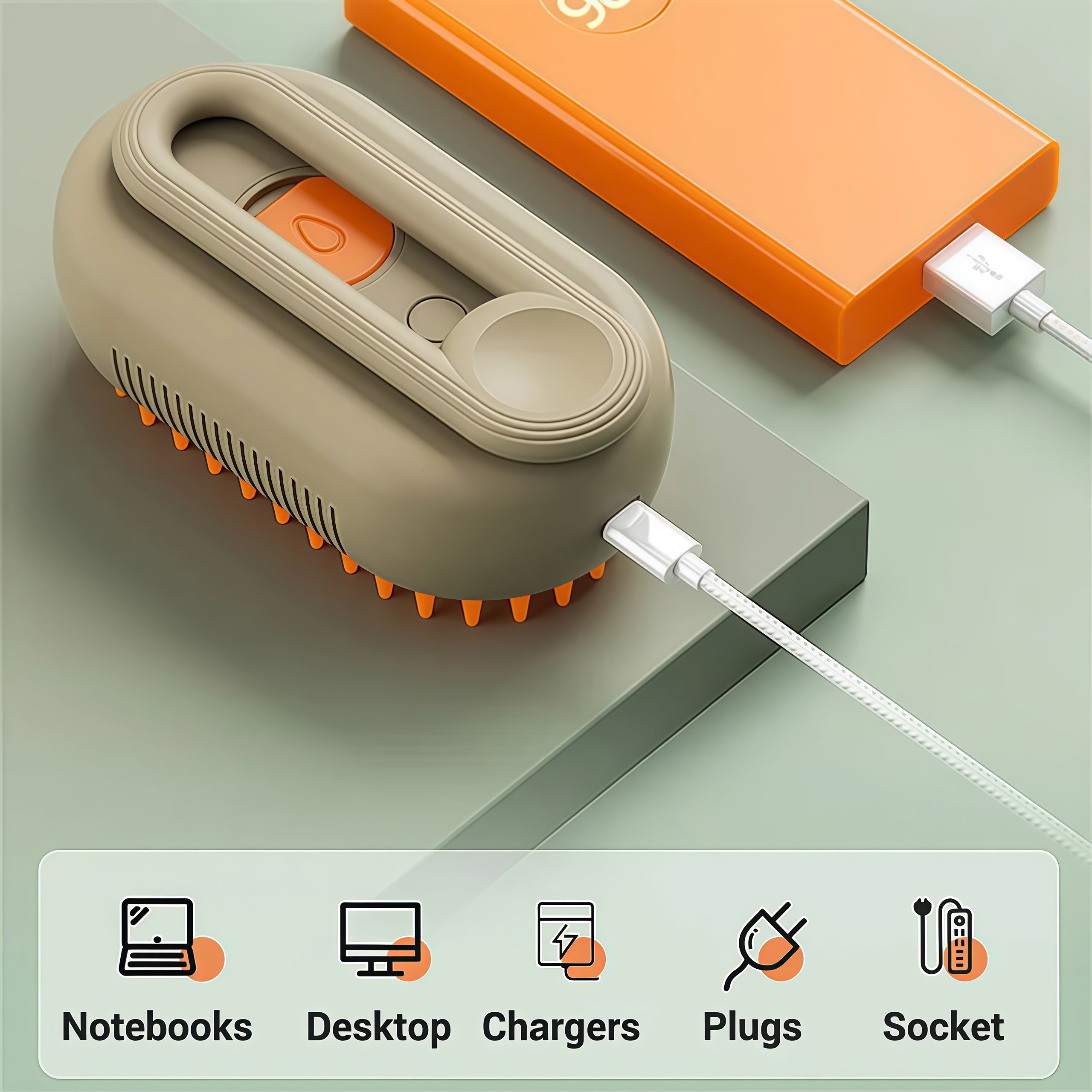 3-in-1 USB Rechargeable Mist Pet Grooming Brush