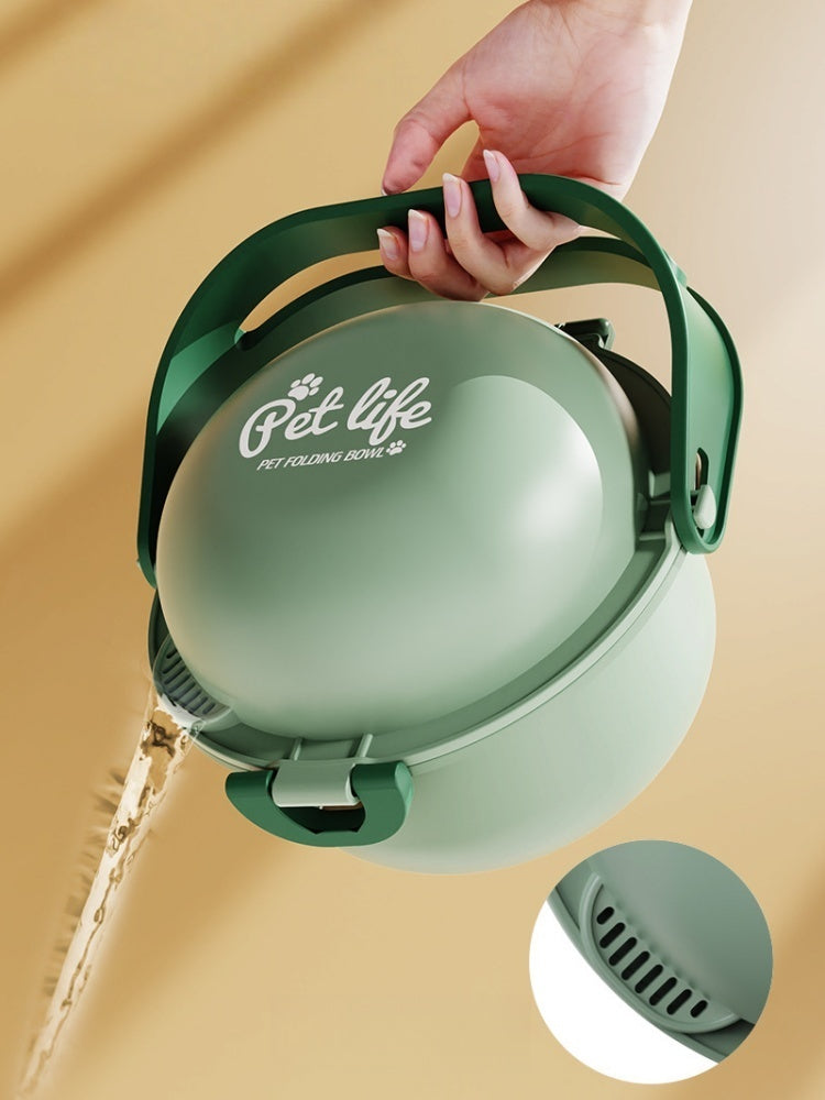 Portable Dual-Bowl Pet Feeder