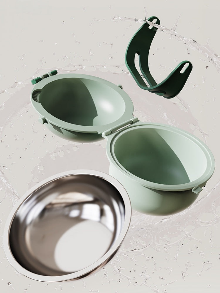 Portable Dual-Bowl Pet Feeder