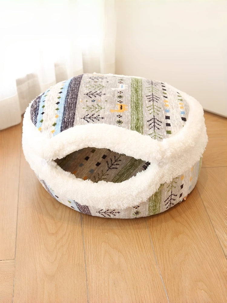 Dorayaki Enclosed Cat Bed