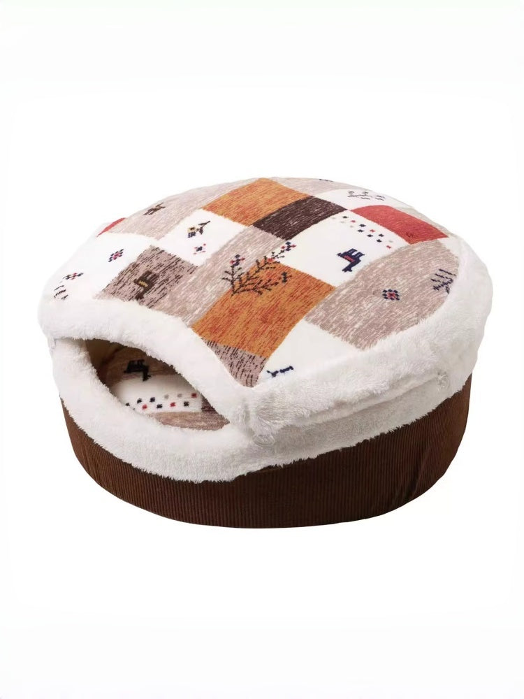 Dorayaki Enclosed Cat Bed