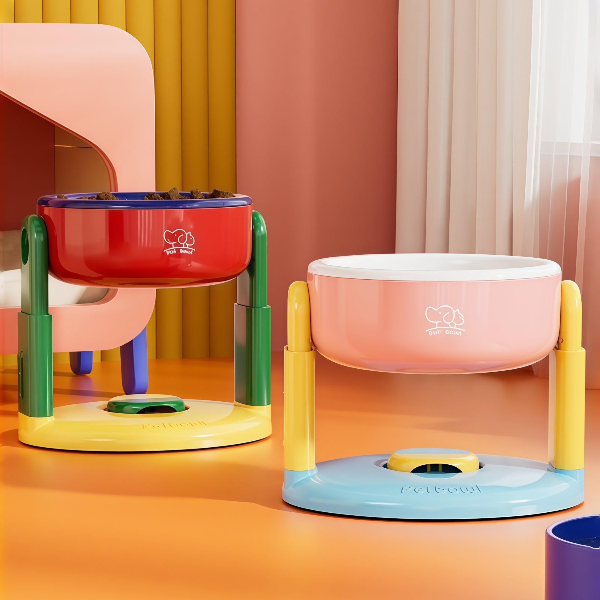 Suction-Base Adjustable Pet Bowl