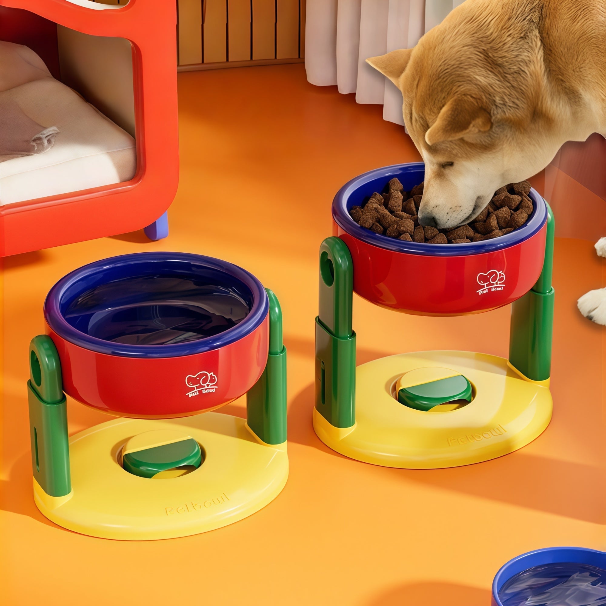 Suction-Base Adjustable Pet Bowl