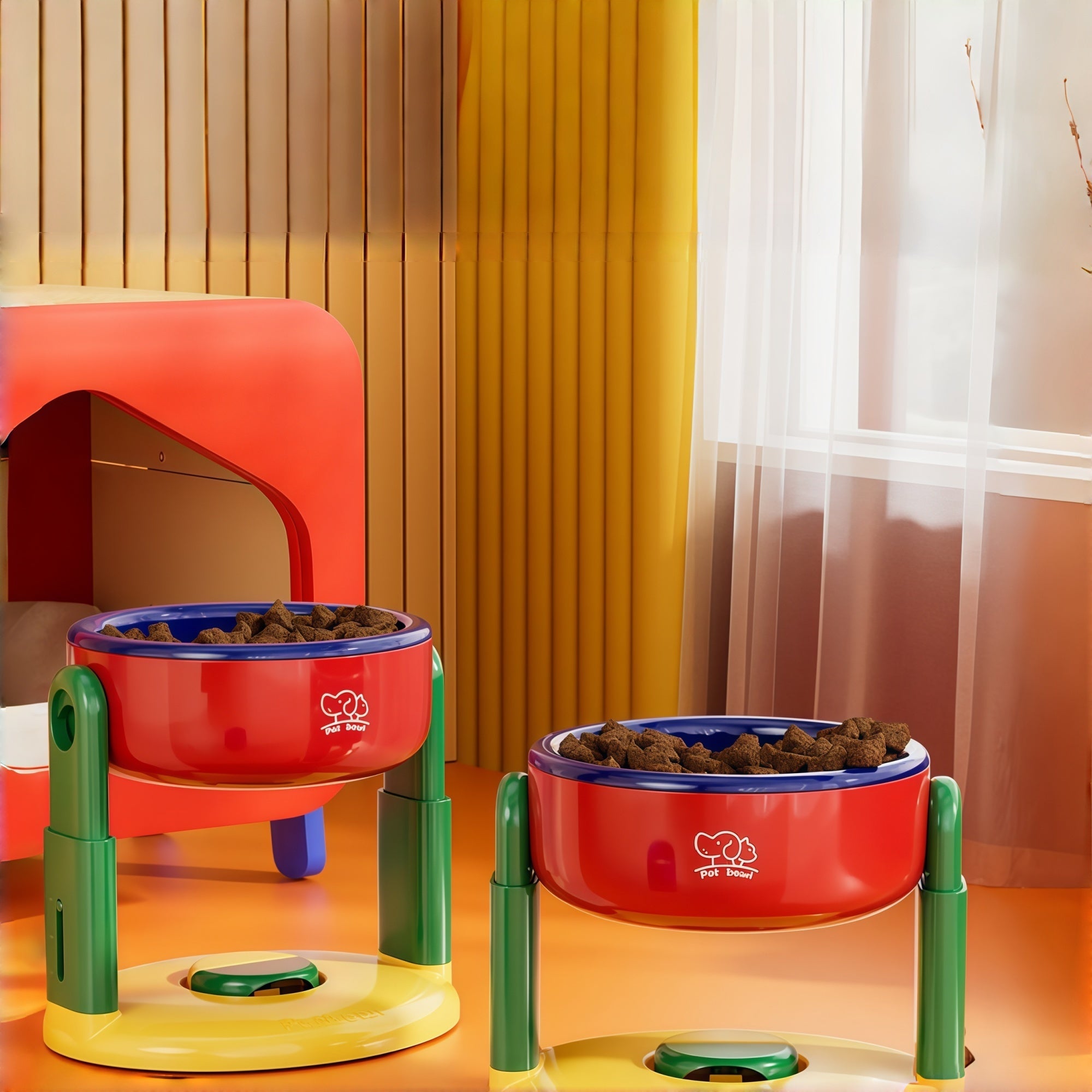 Suction-Base Adjustable Pet Bowl