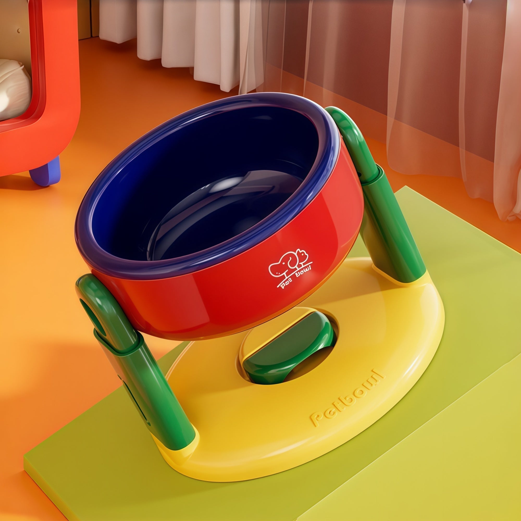 Suction-Base Adjustable Pet Bowl