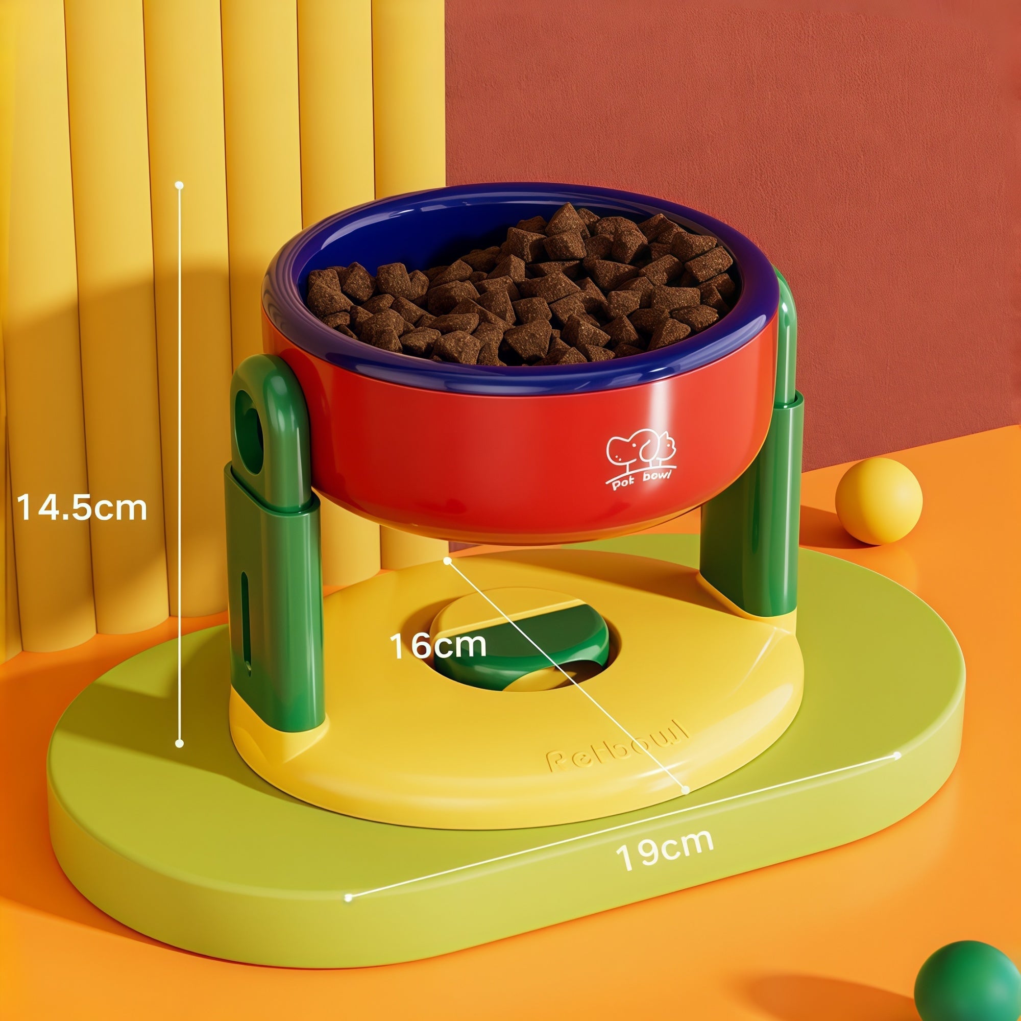 Suction-Base Adjustable Pet Bowl