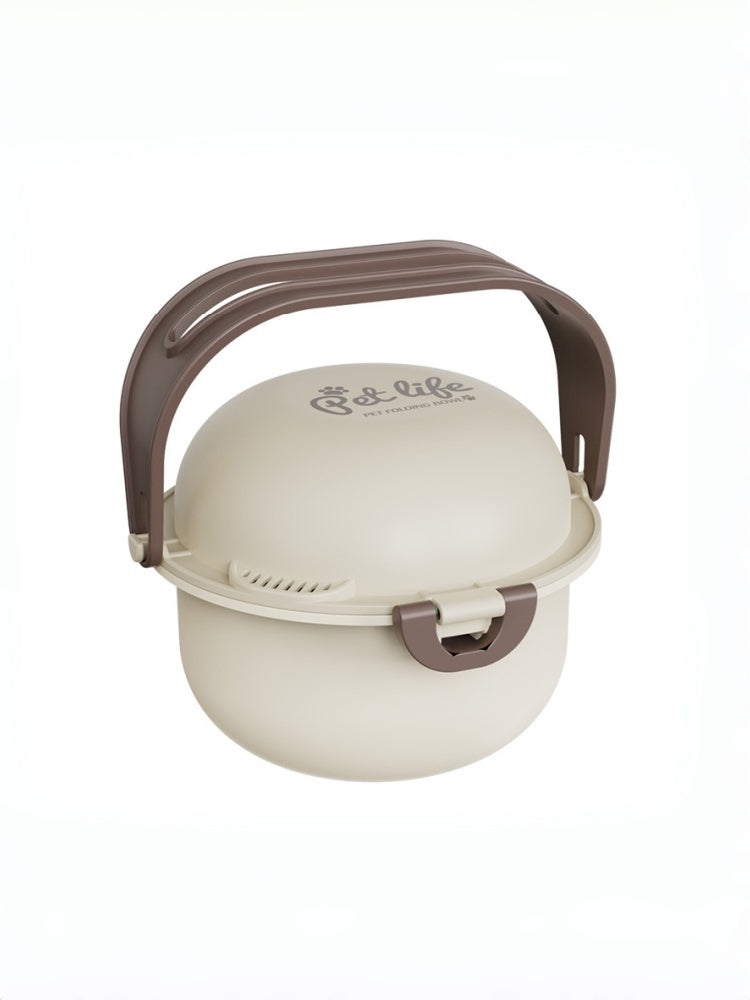 Portable Dual-Bowl Pet Feeder