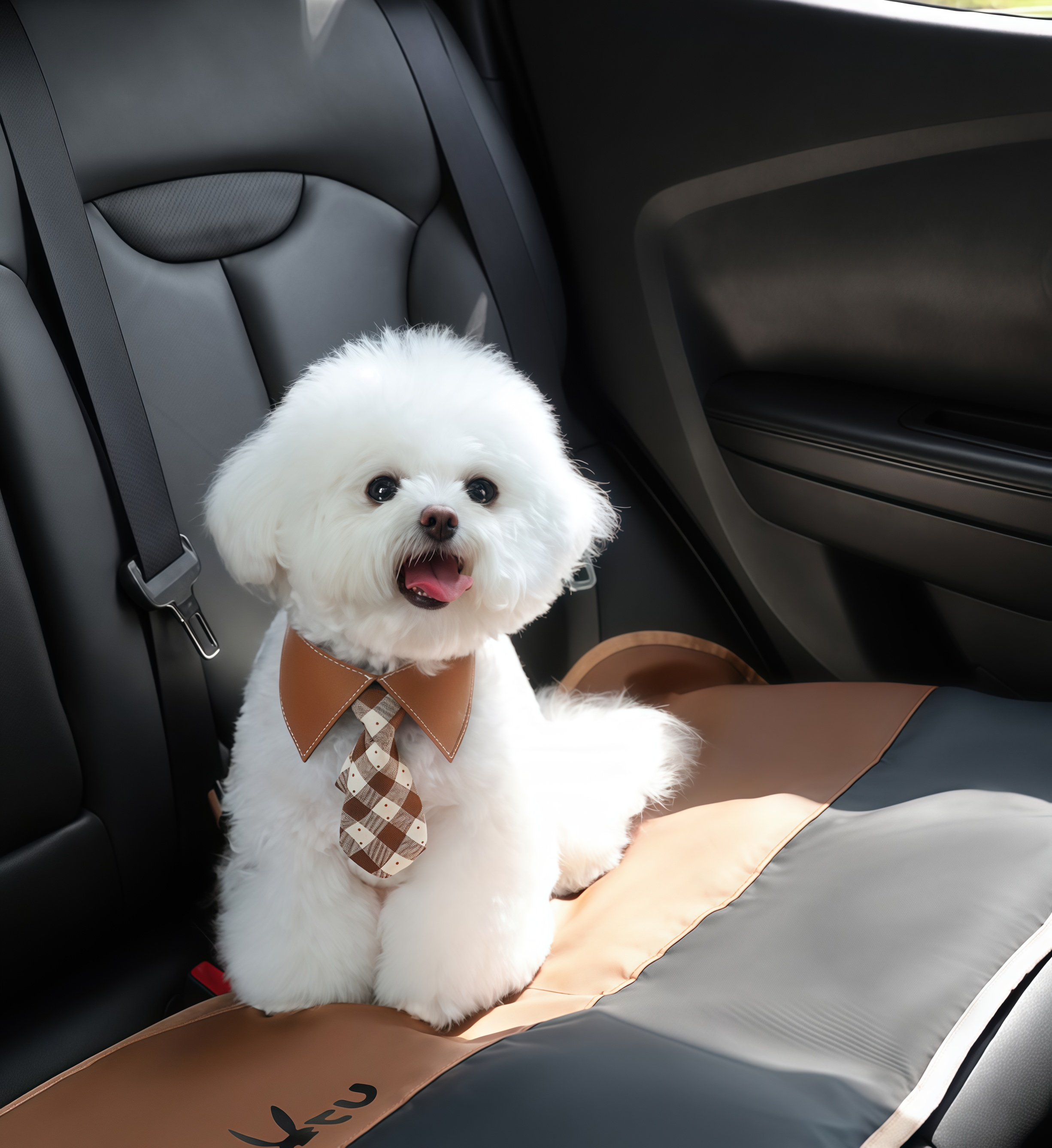 Bow Tie Dog Collar Bandana with Leash D-Ring