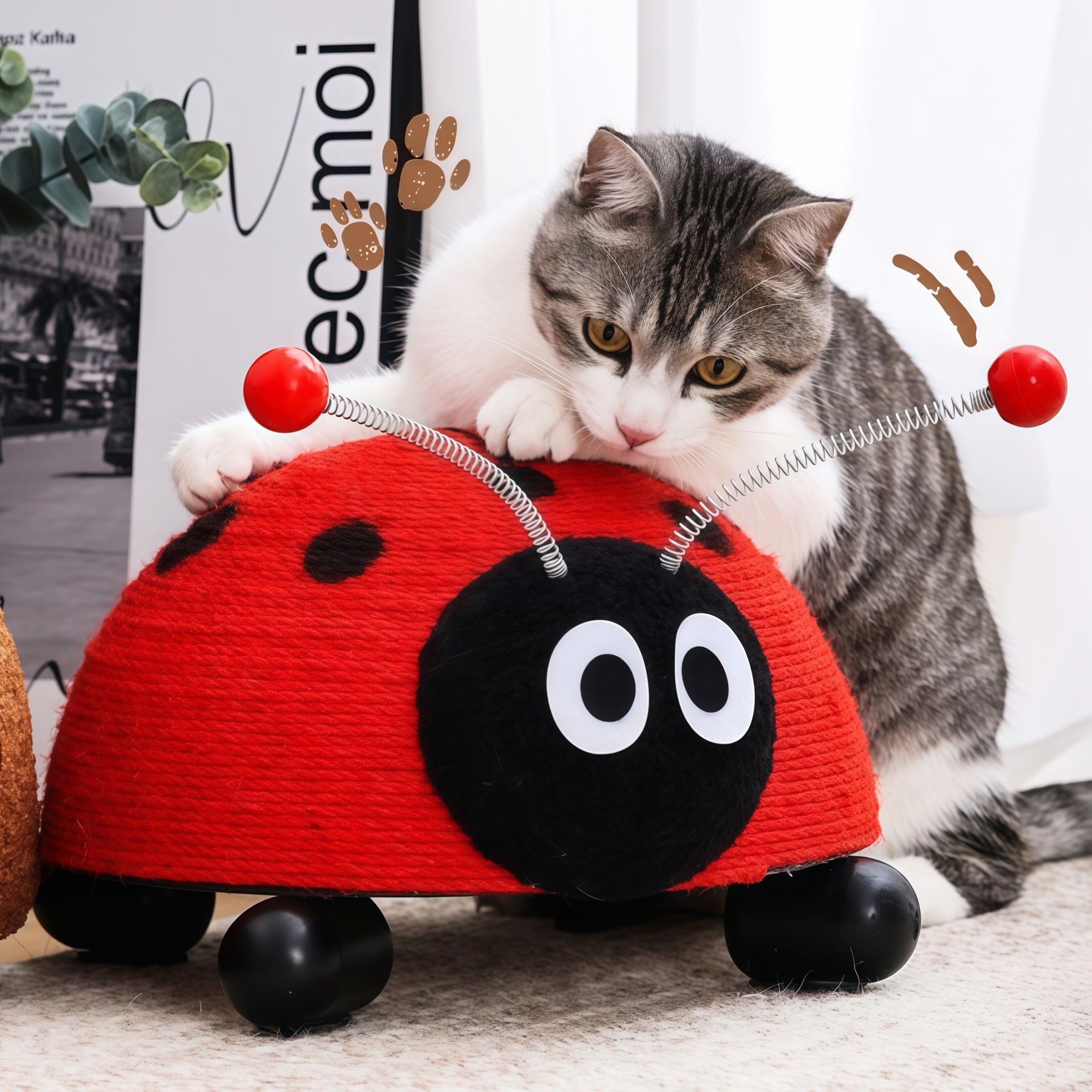 Cartoon Sisal Cat Scratcher Post