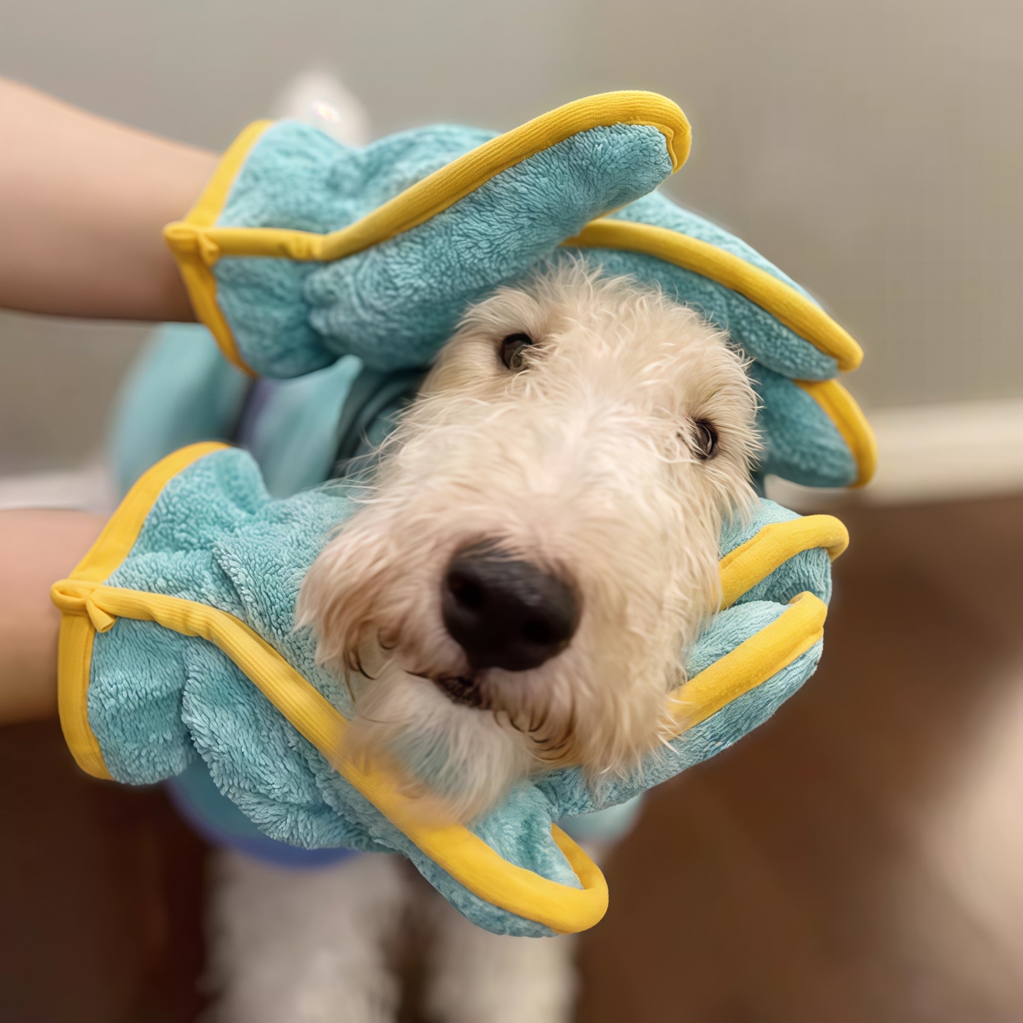 Colorblock Coral Fleece Dog Bath Robe