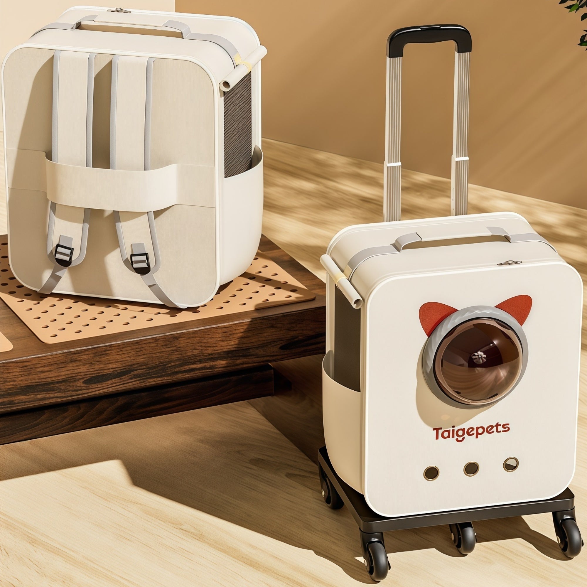 Convertible Rolling Pet Carrier Backpack