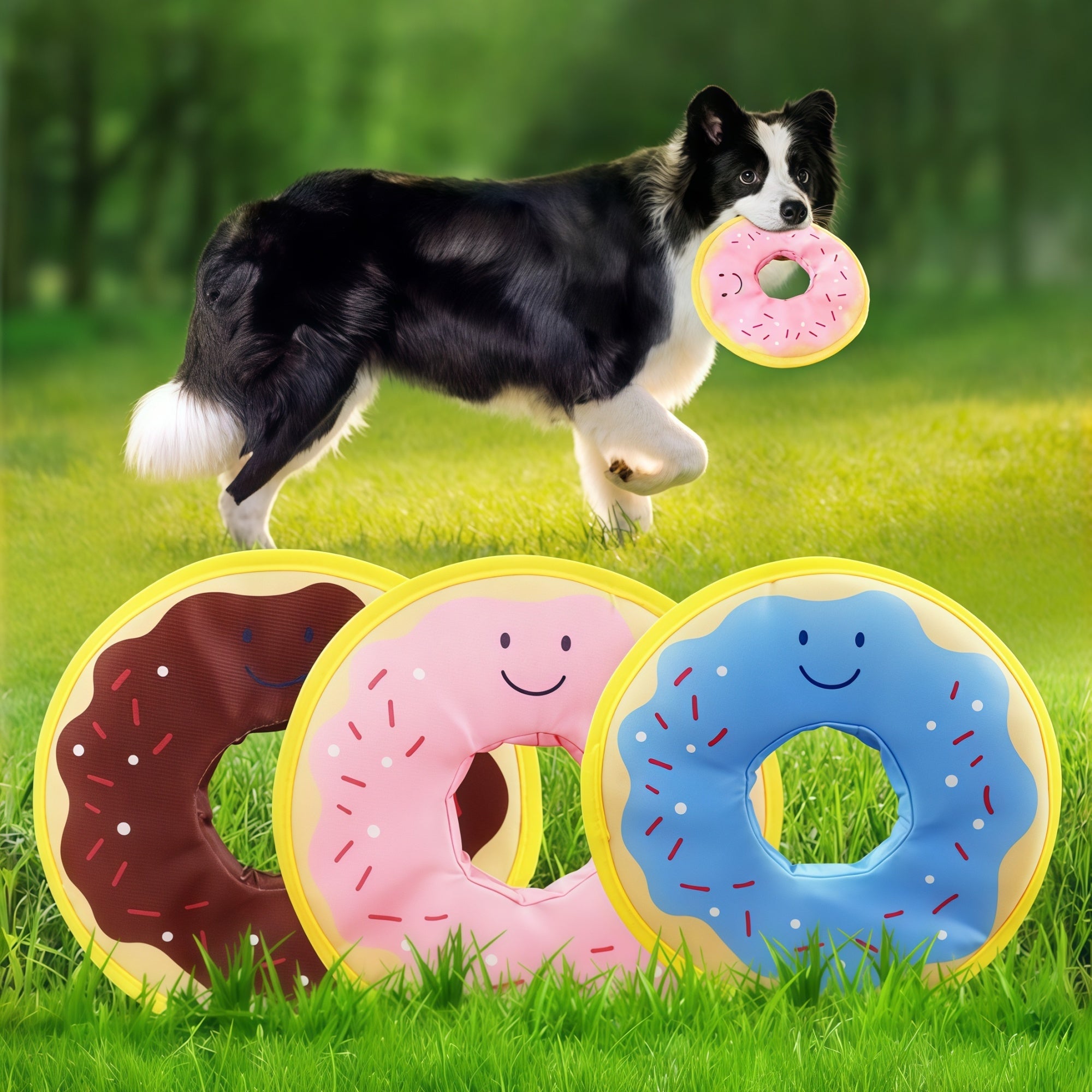 Donut Crinkle Soft Dog Frisbee