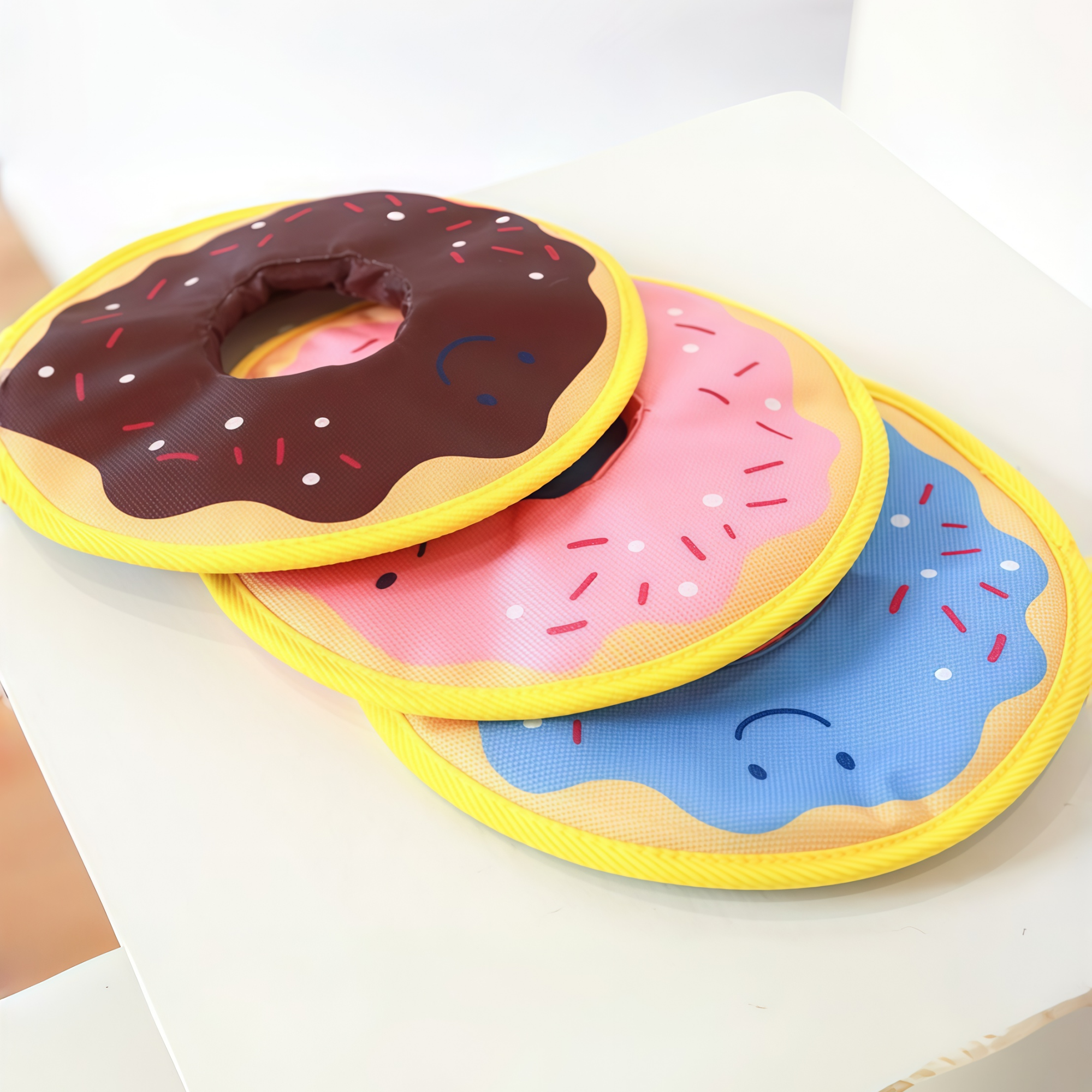 Donut Crinkle Soft Dog Frisbee