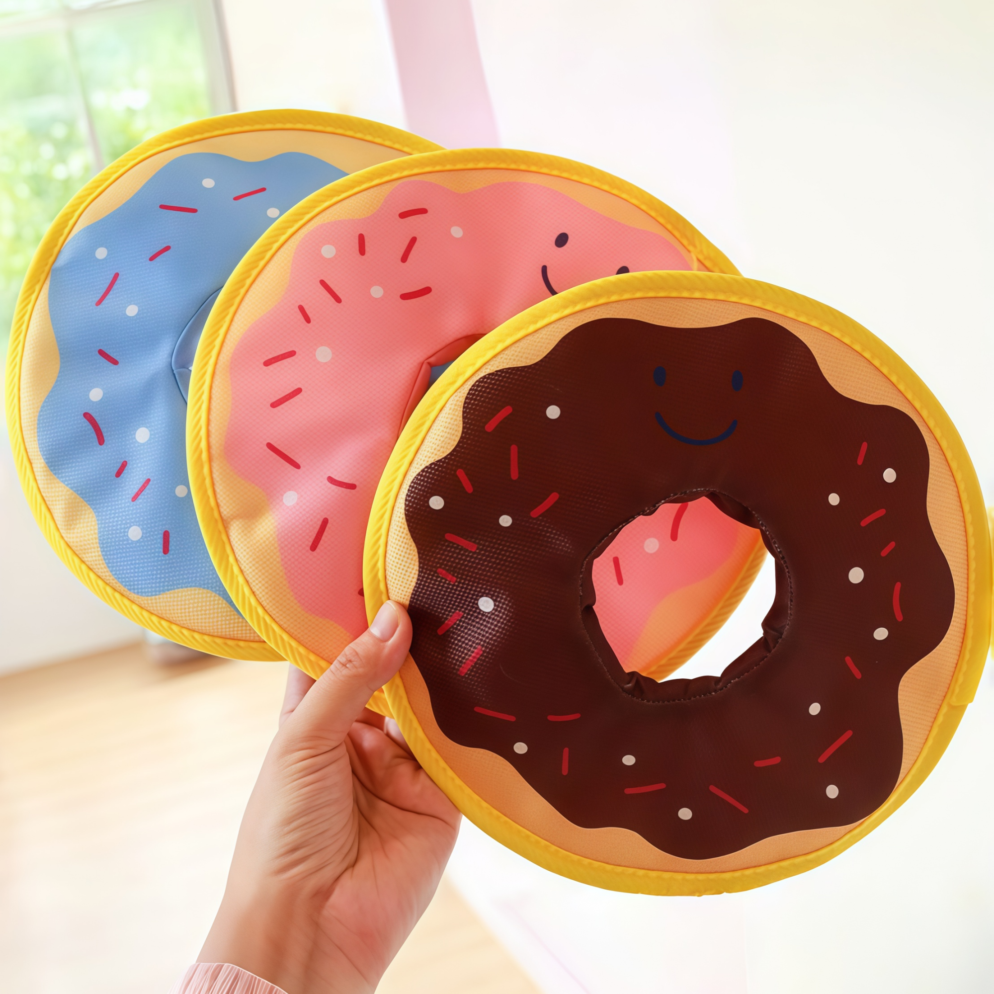 Donut Crinkle Soft Dog Frisbee