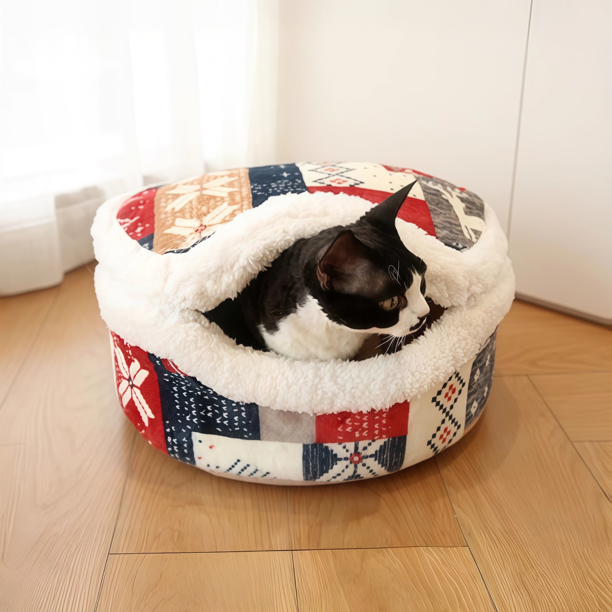 Dorayaki Enclosed Cat Bed