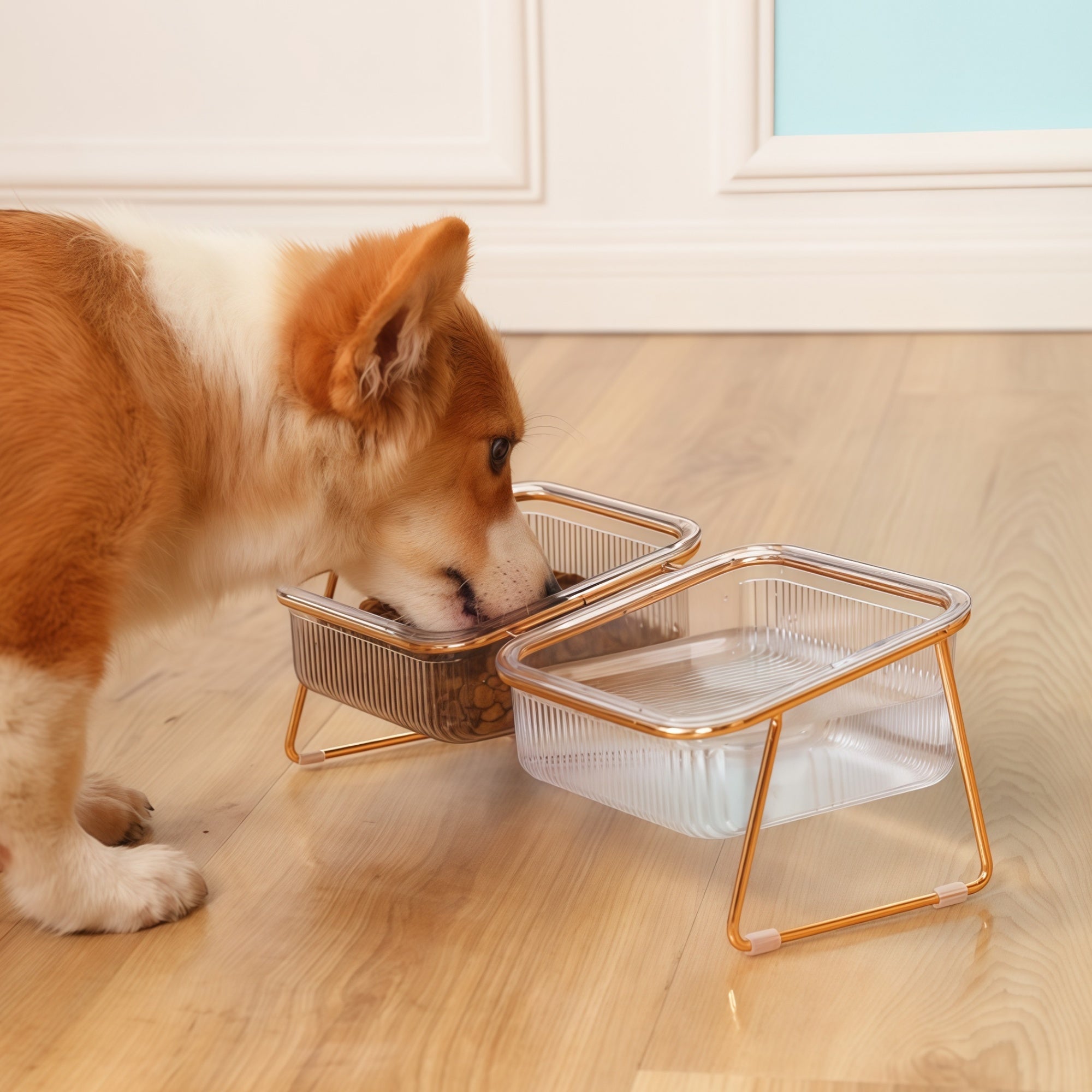 Iron Elevated Tilted Pet Bowl Stand