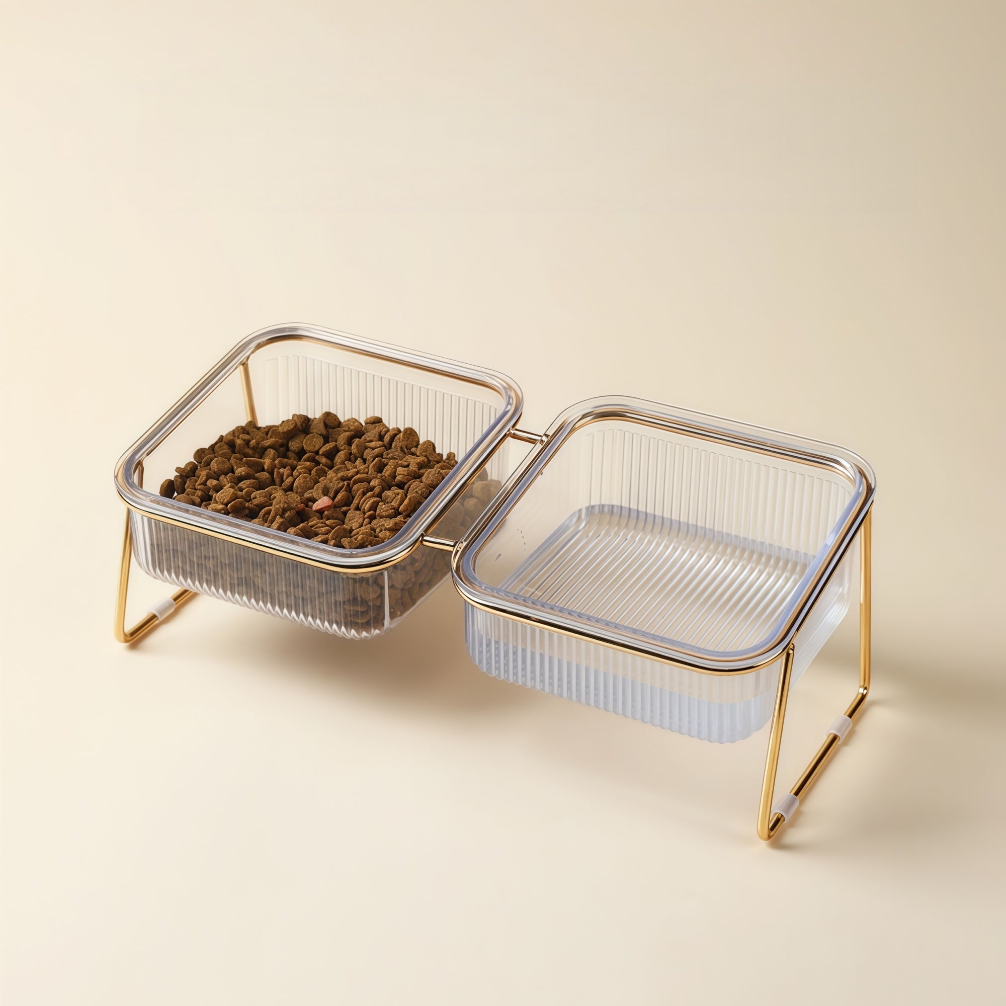 Iron Elevated Tilted Pet Bowl Stand