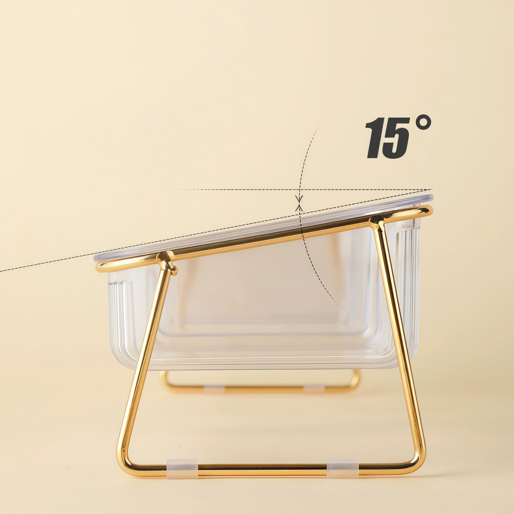 Iron Elevated Tilted Pet Bowl Stand
