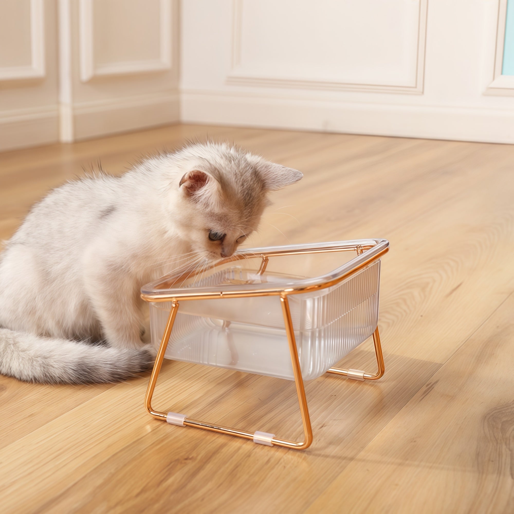 Iron Elevated Tilted Pet Bowl Stand