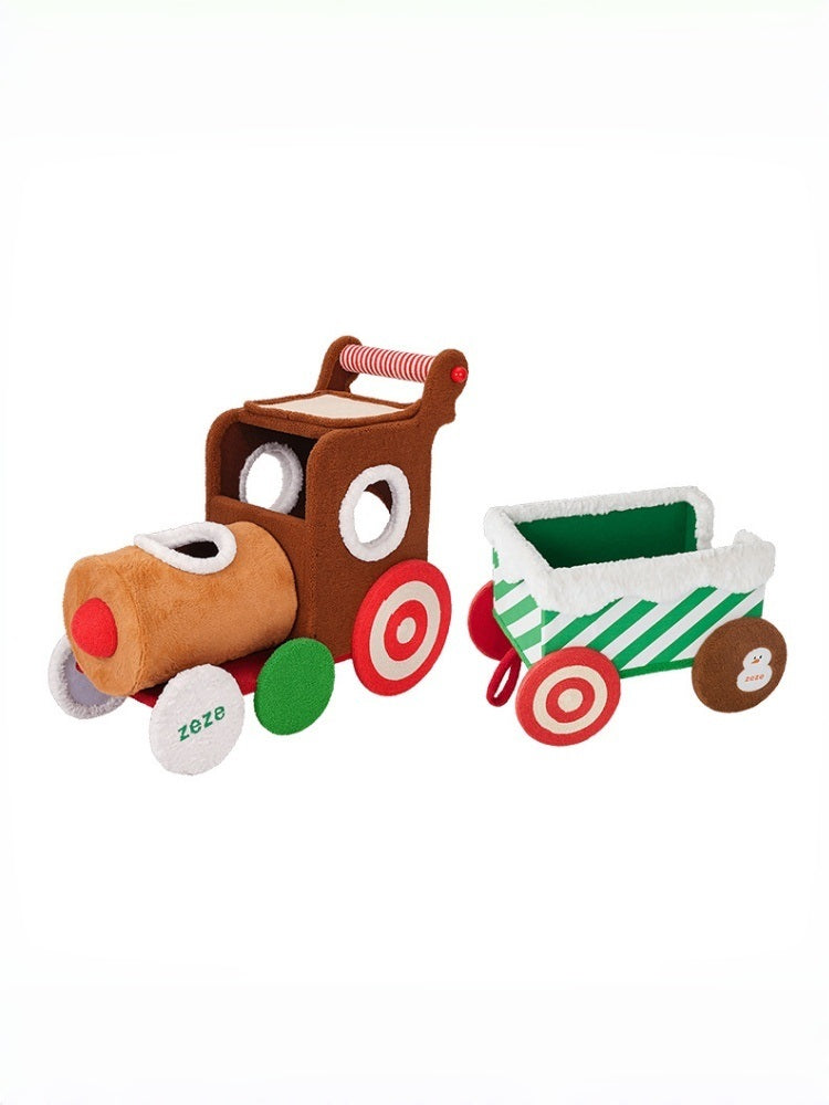 ZEZE Reindeer Train Cat Playset