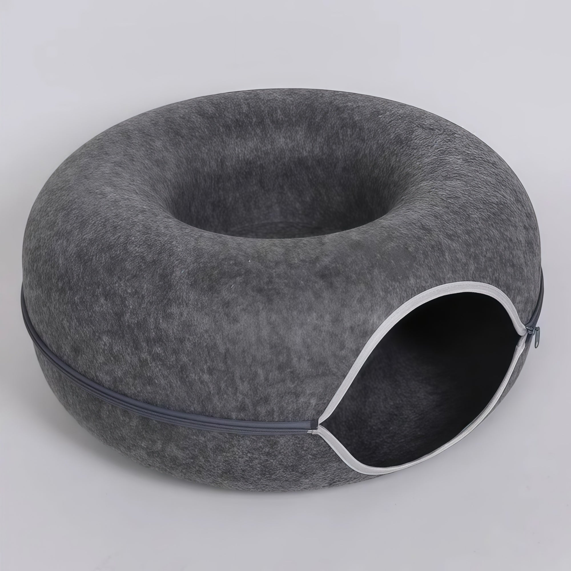 Felt Donut Cat Tunnel Bed (All-Season Cozy Nest)