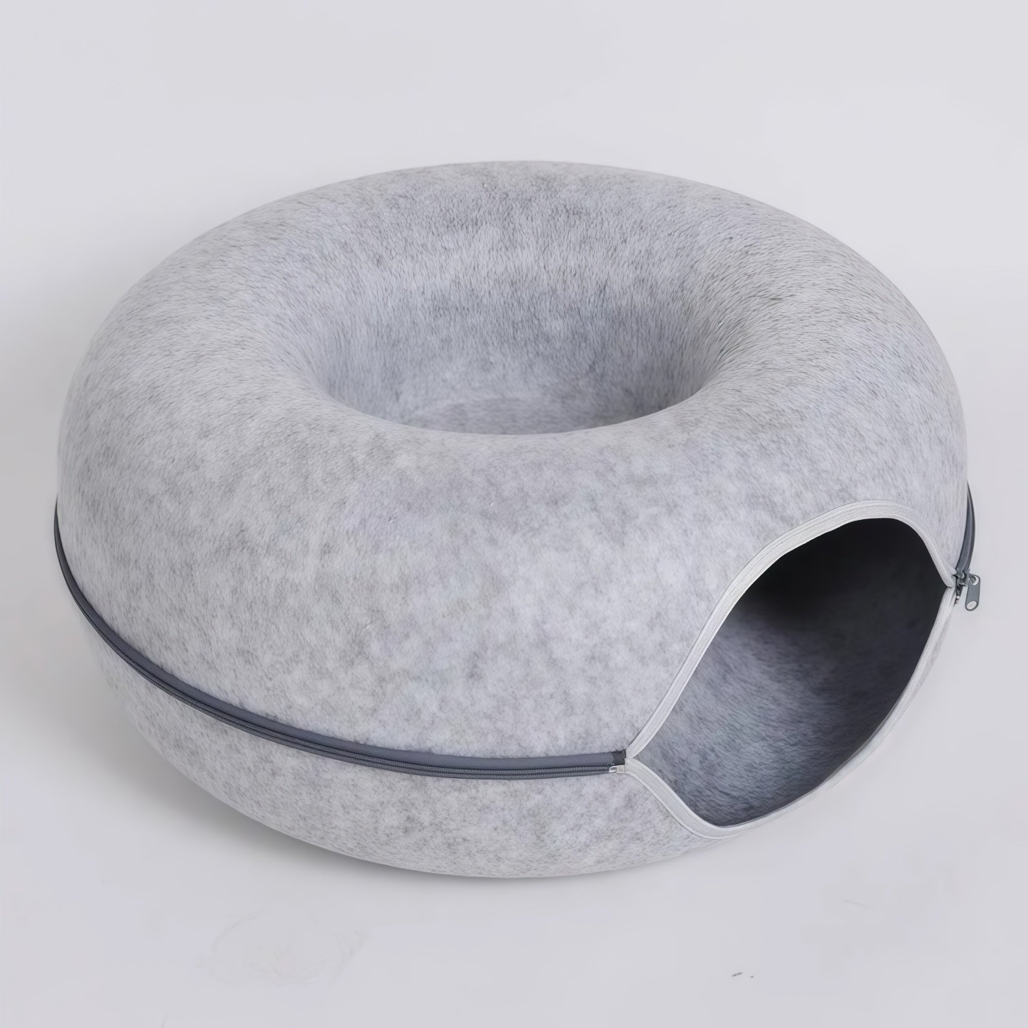 Felt Donut Cat Tunnel Bed (All-Season Cozy Nest)