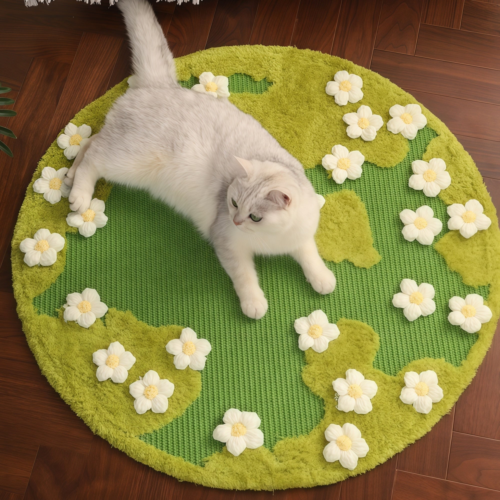 Floral Sisal Cat Scratch Mat