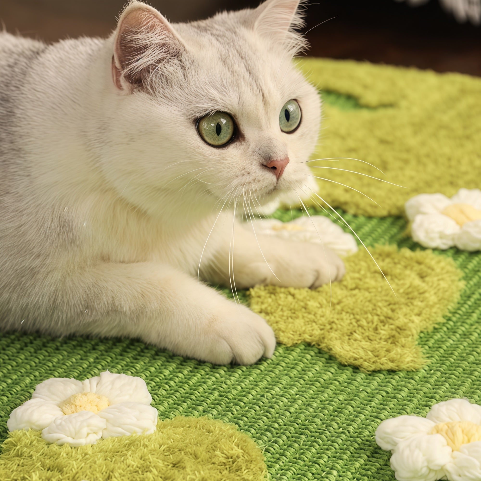 Floral Sisal Cat Scratch Mat