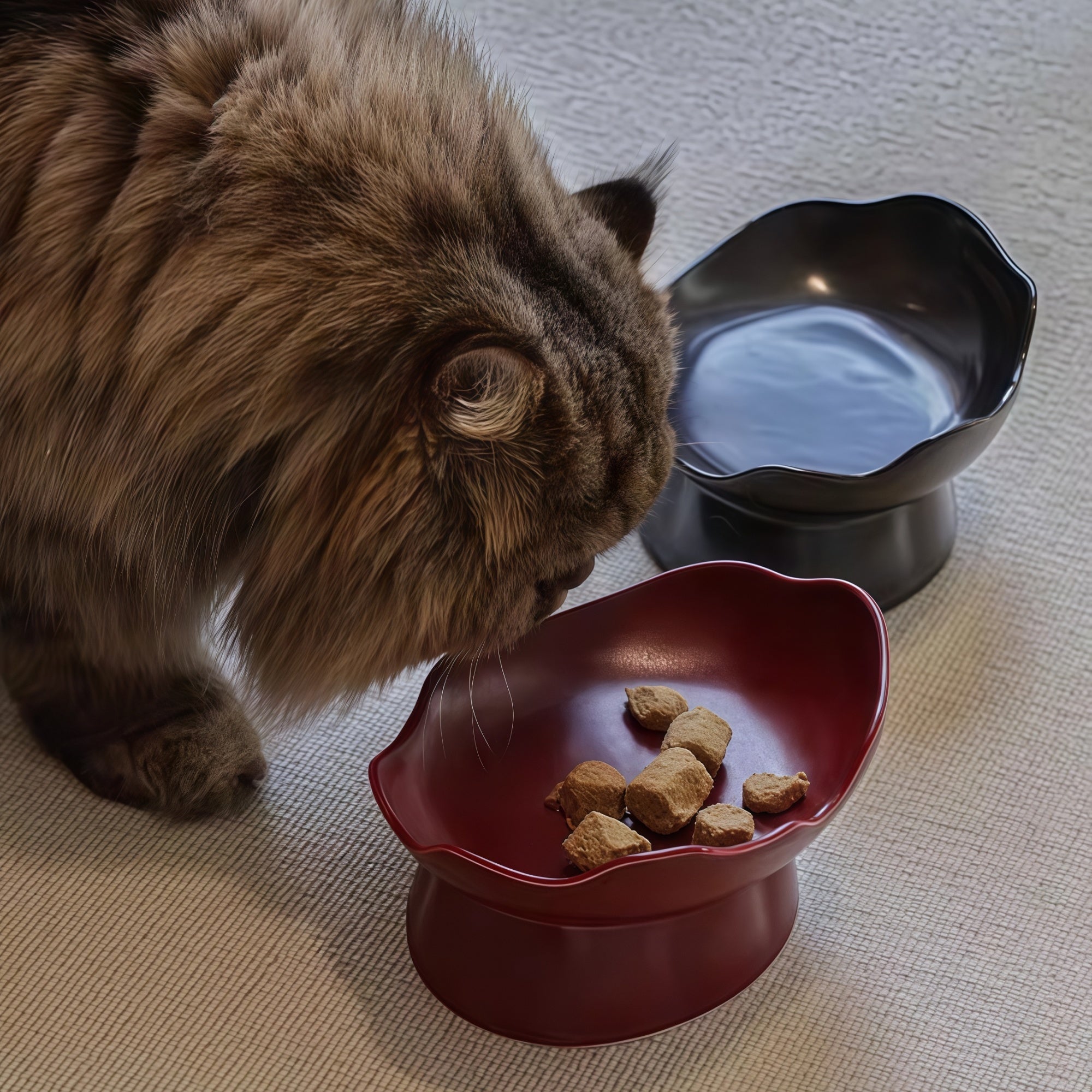 Handcrafted Raised Ceramic Pet Bowl