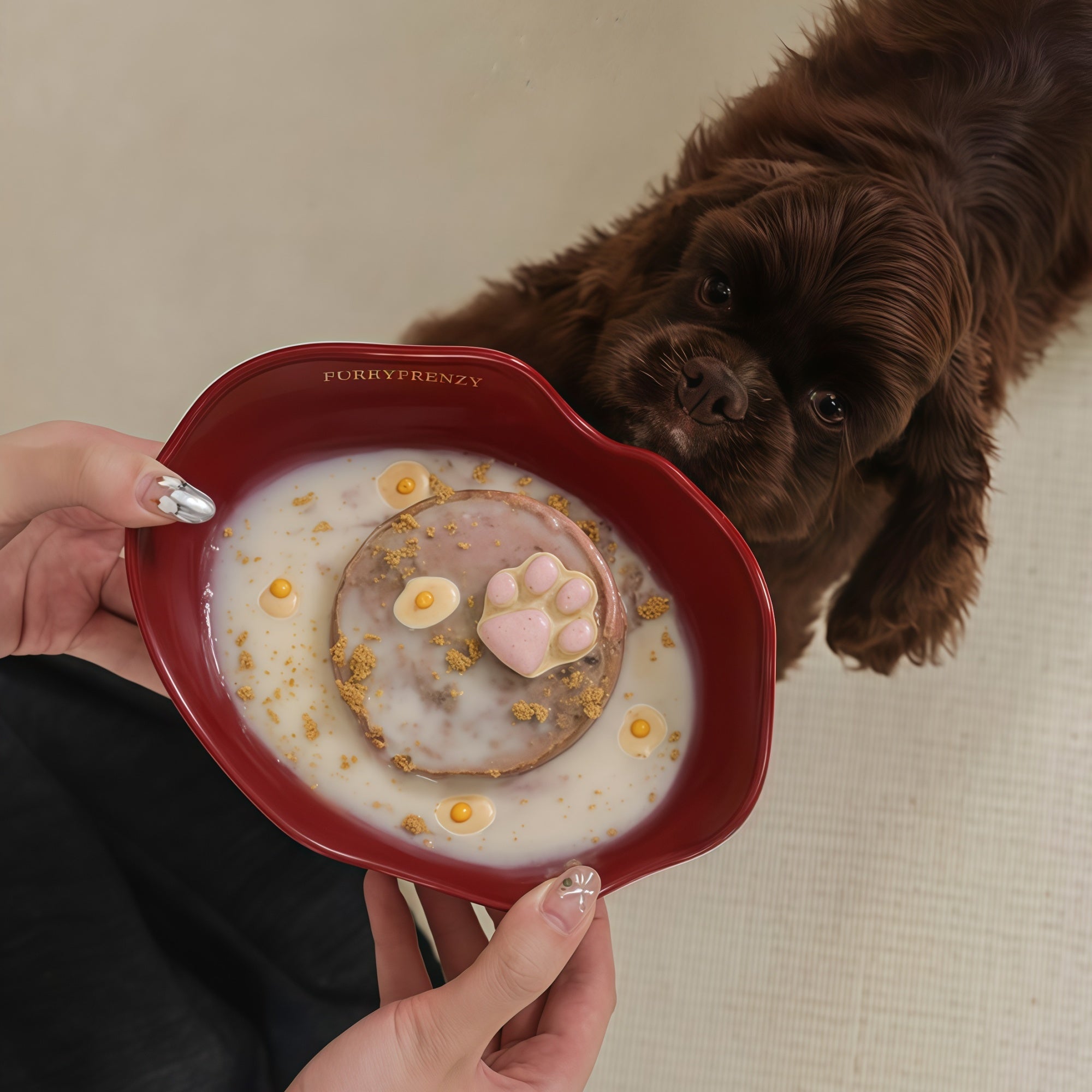 Handcrafted Raised Ceramic Pet Bowl