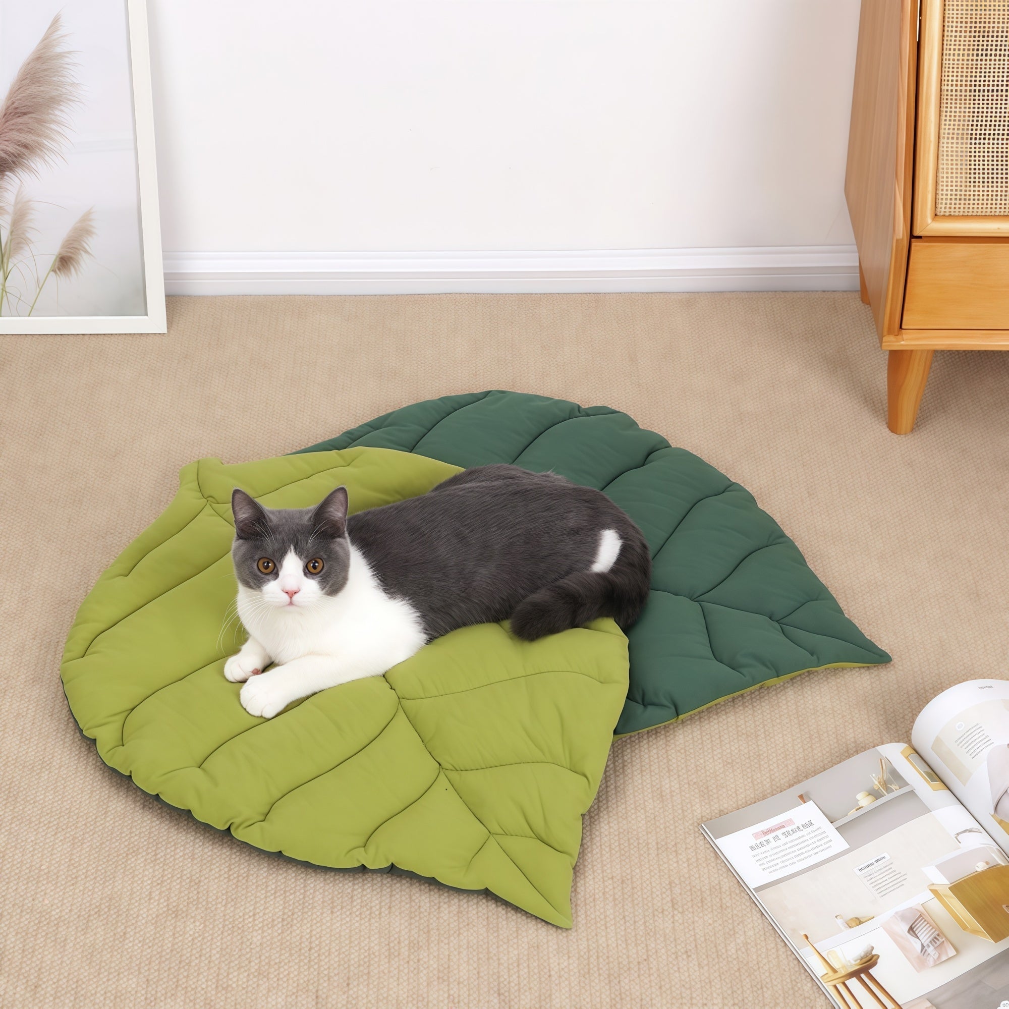 Soft Washable Leaf Pet Mat