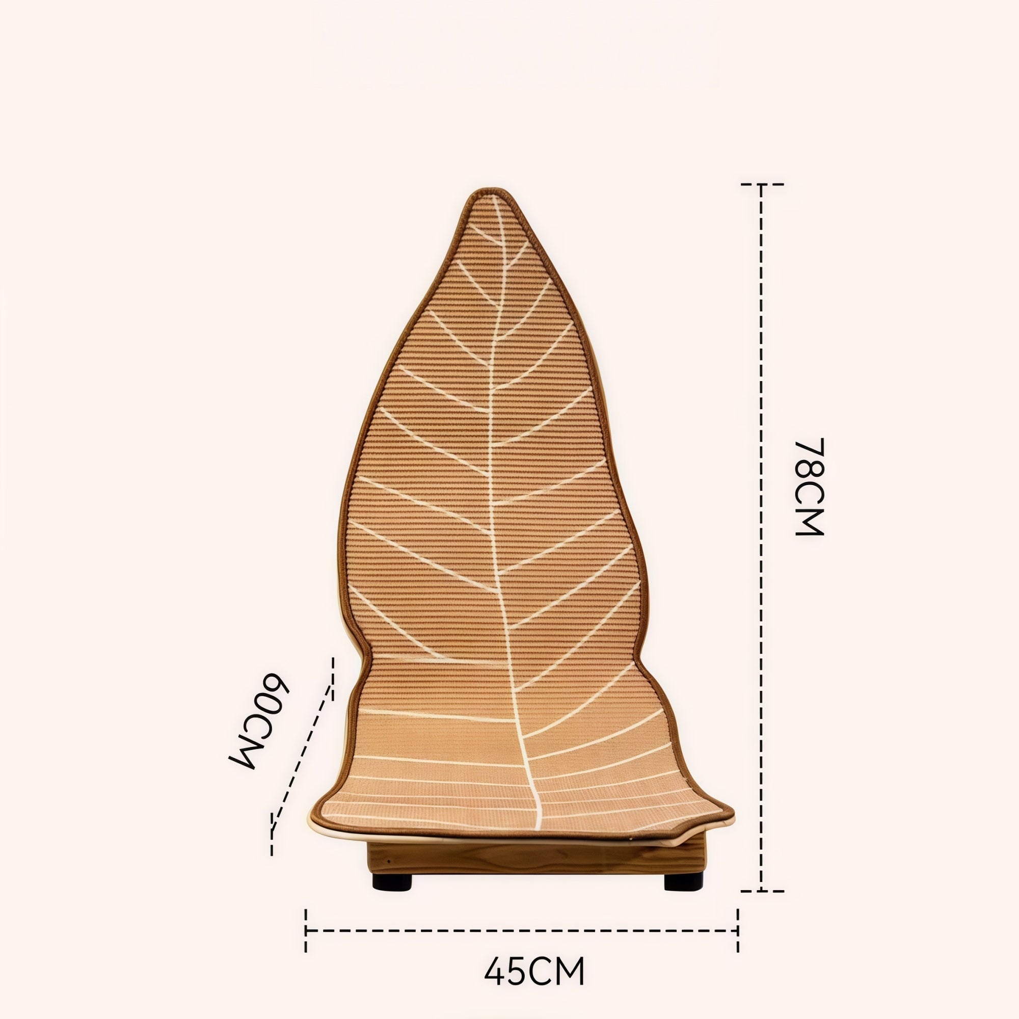 Leaf-Shaped Wall-Leaning Sisal Cat Scratcher Lounge