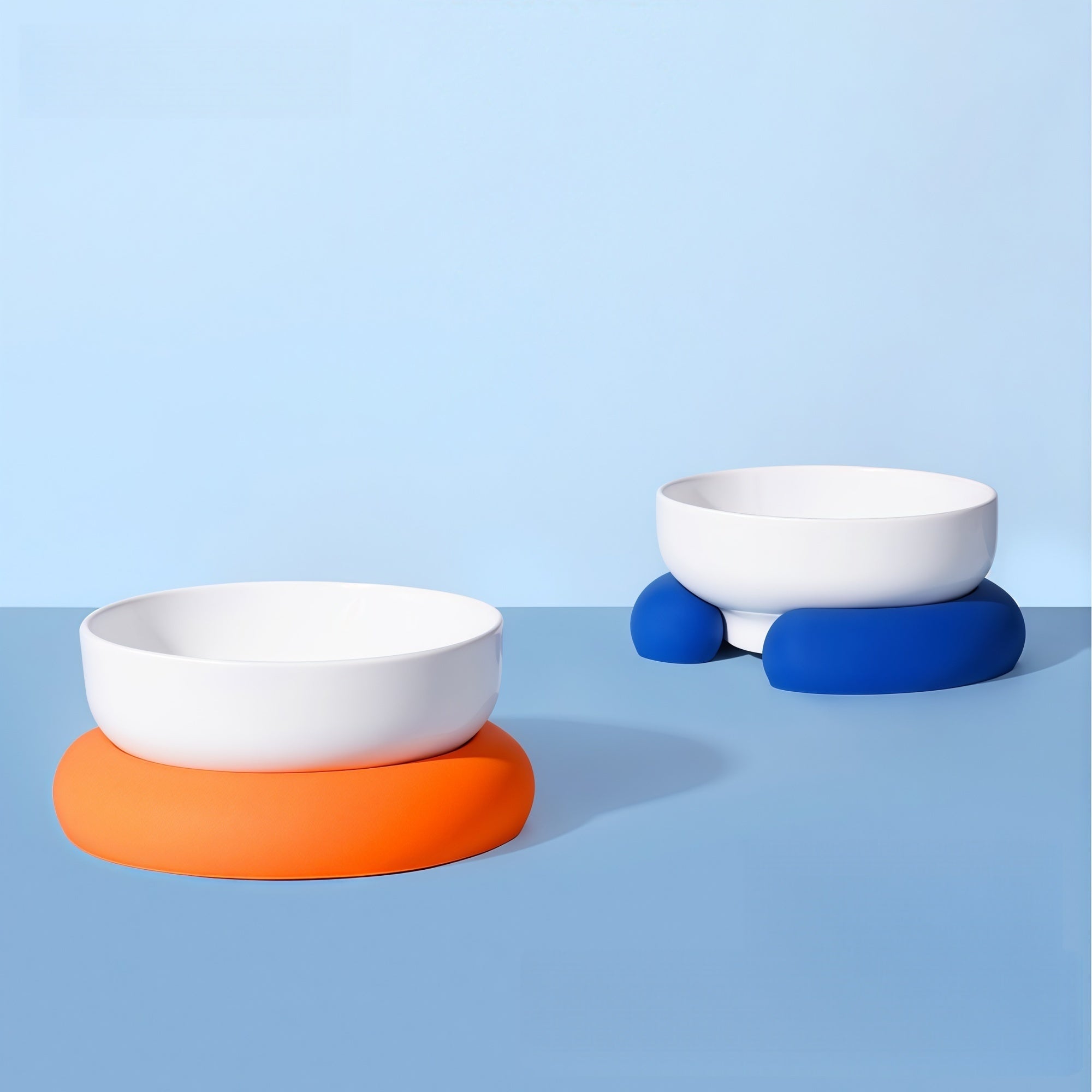 “Circle” Color-Block Ceramic Pet Bowl