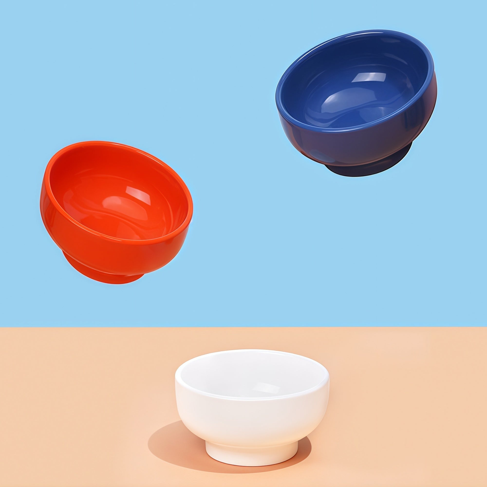 “Circle” Color-Block Ceramic Pet Bowl