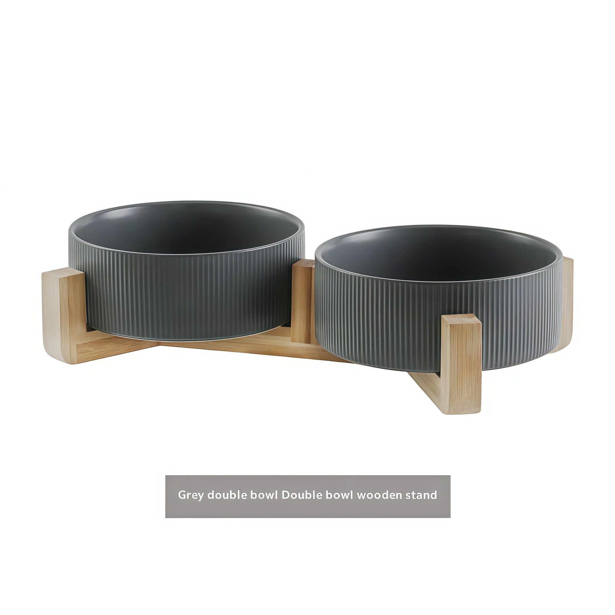 Matte Ceramic Cat Bowl Set