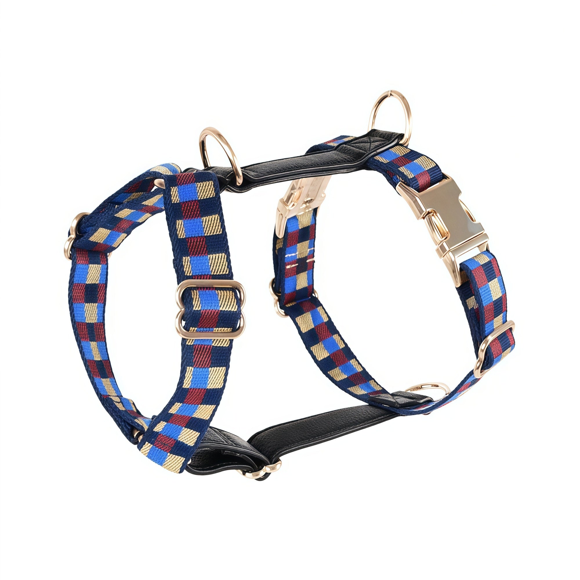 Minimal Leather-Webbing Dog Harness / Collar / Leash Set