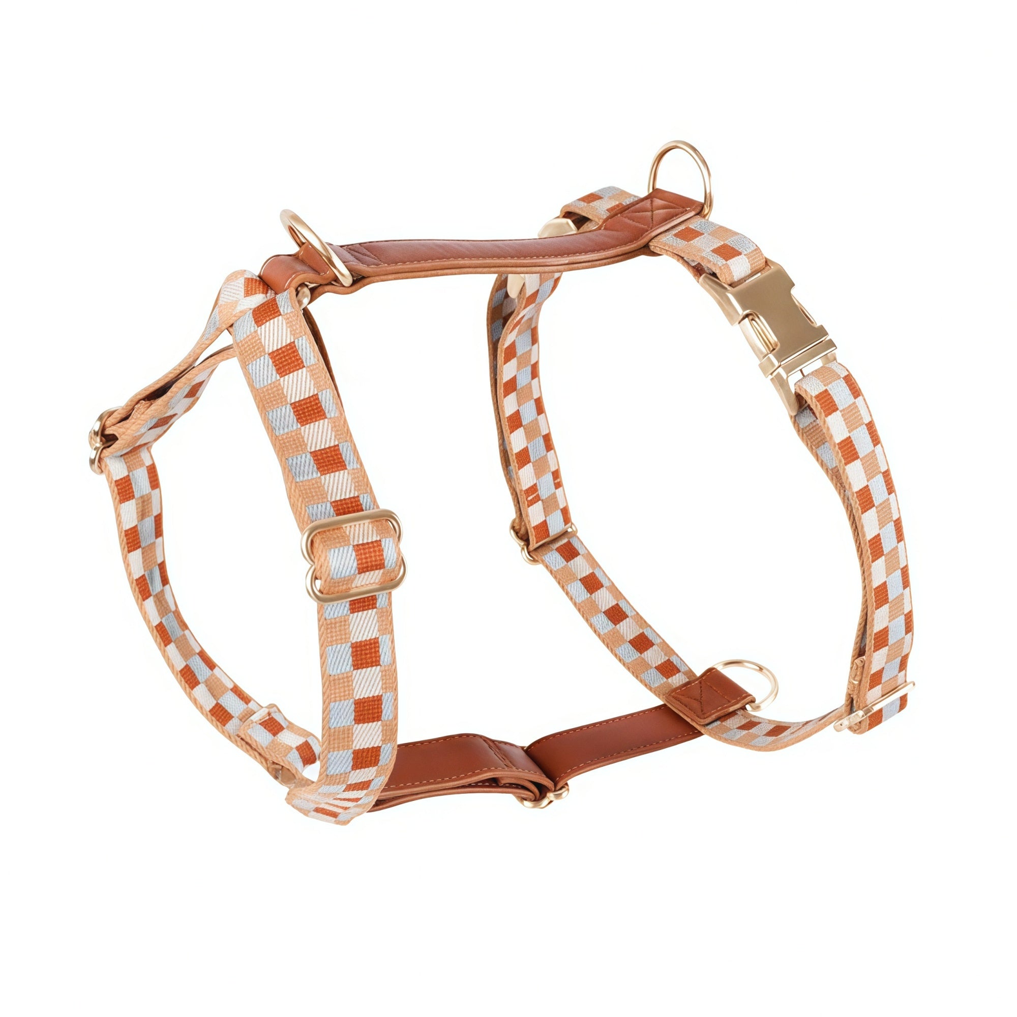 Minimal Leather-Webbing Dog Harness / Collar / Leash Set