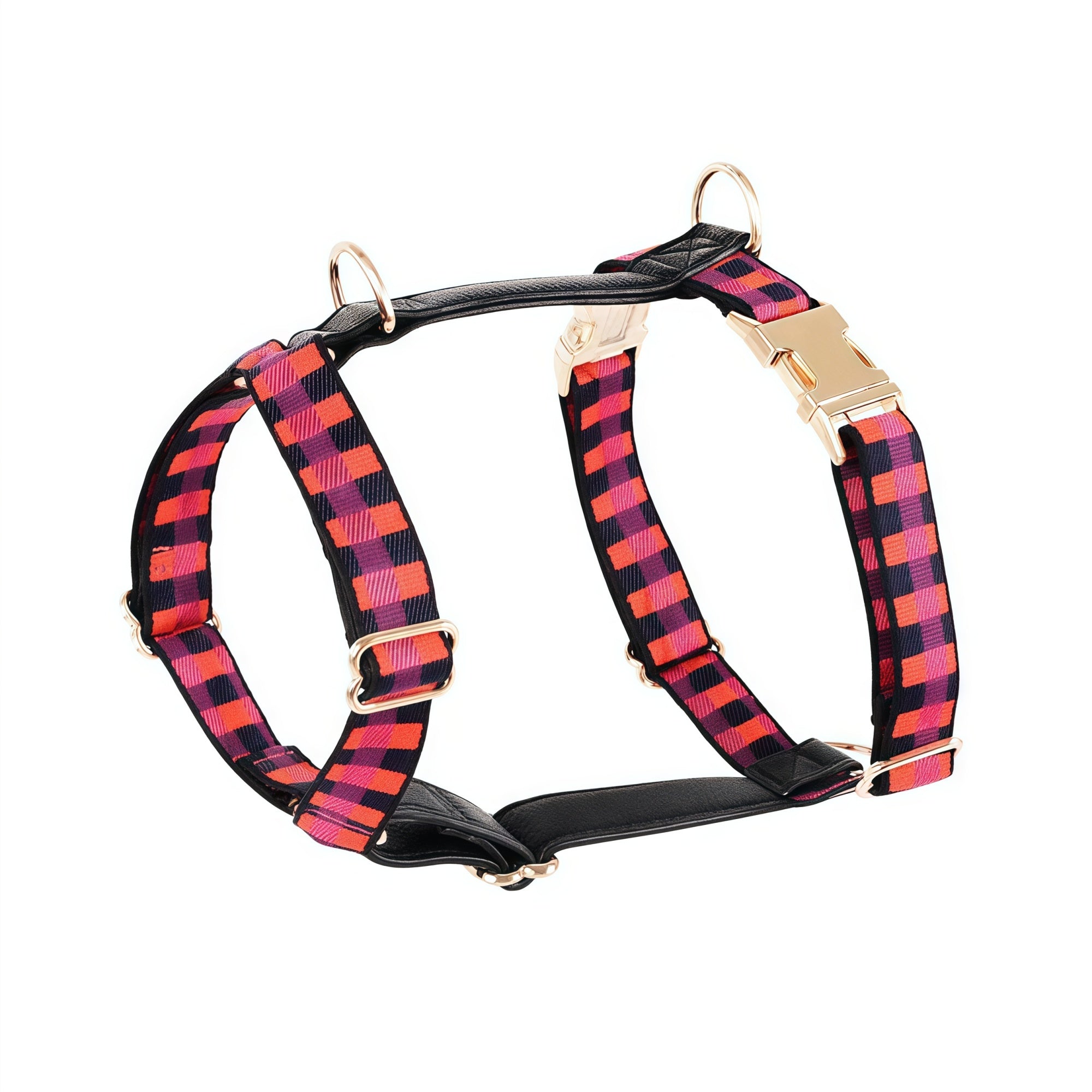 Minimal Leather-Webbing Dog Harness / Collar / Leash Set