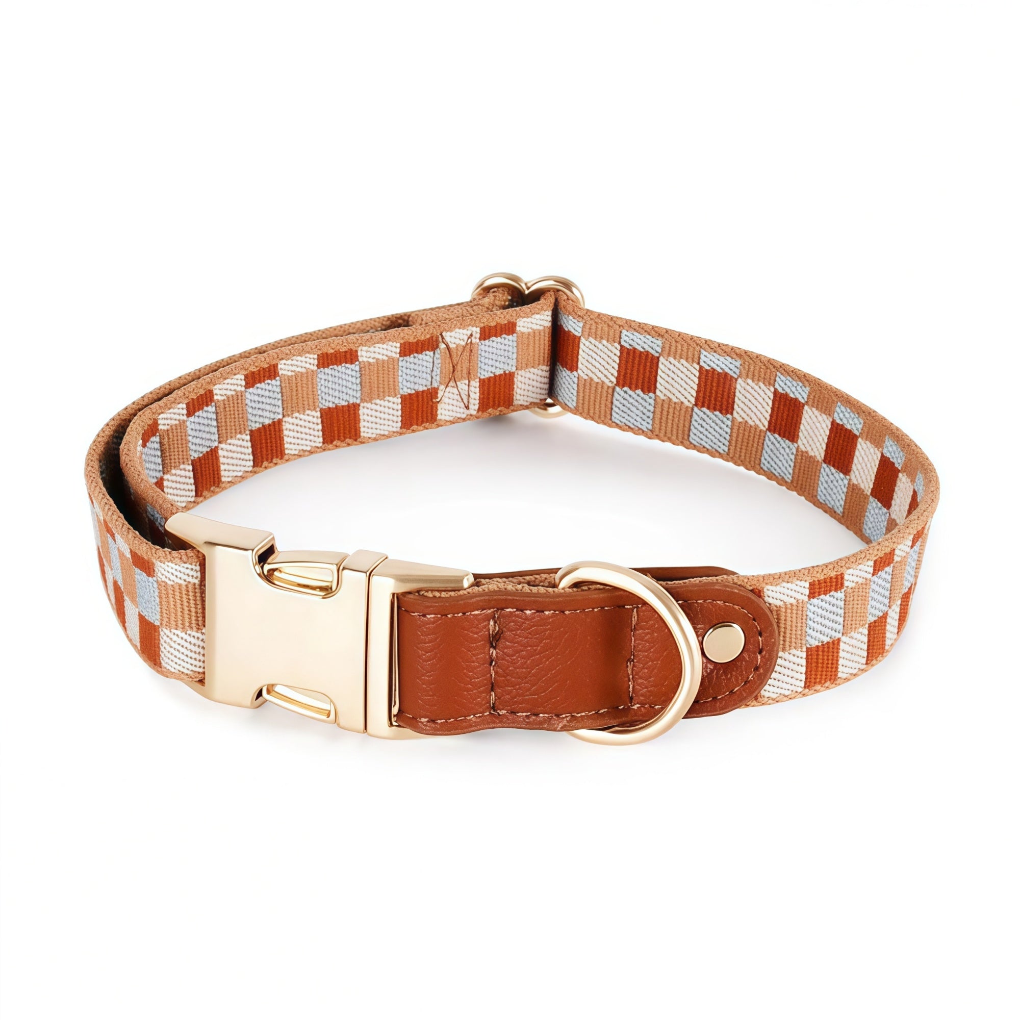 Minimal Leather-Webbing Dog Harness / Collar / Leash Set