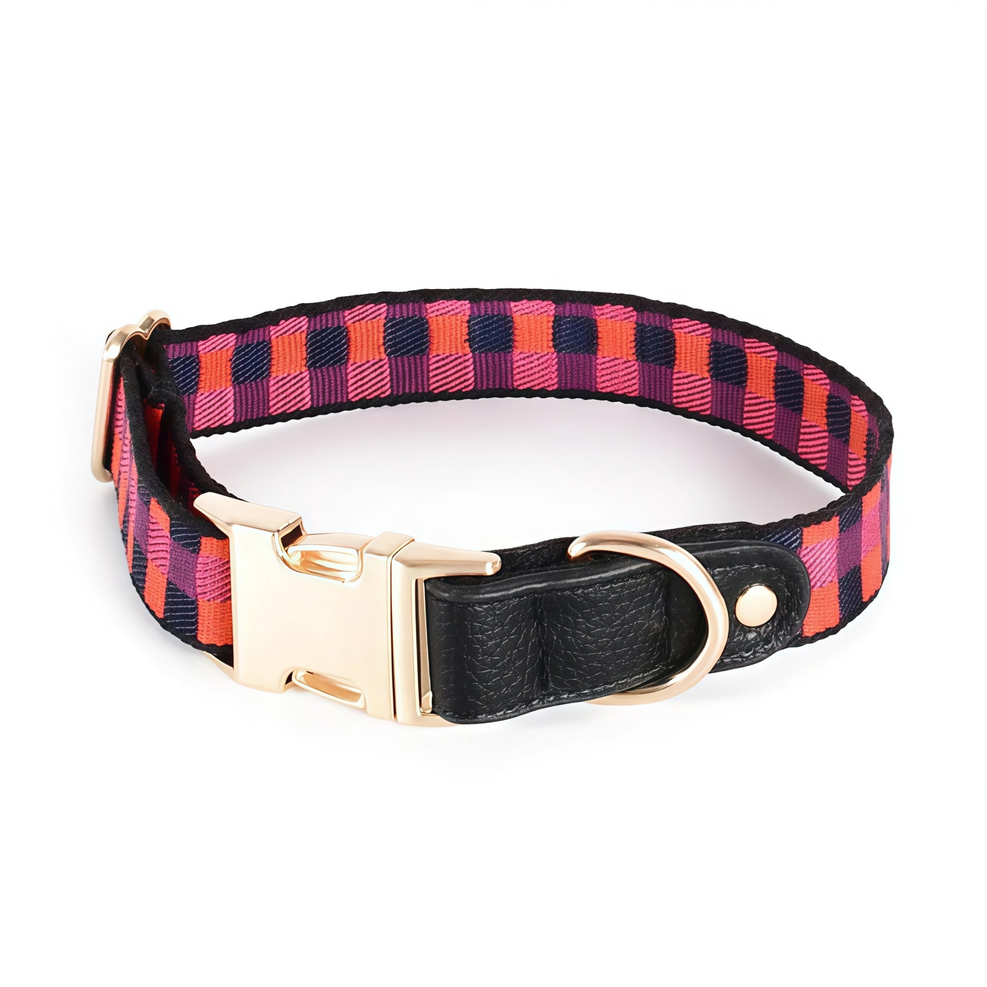 Minimal Leather-Webbing Dog Harness / Collar / Leash Set